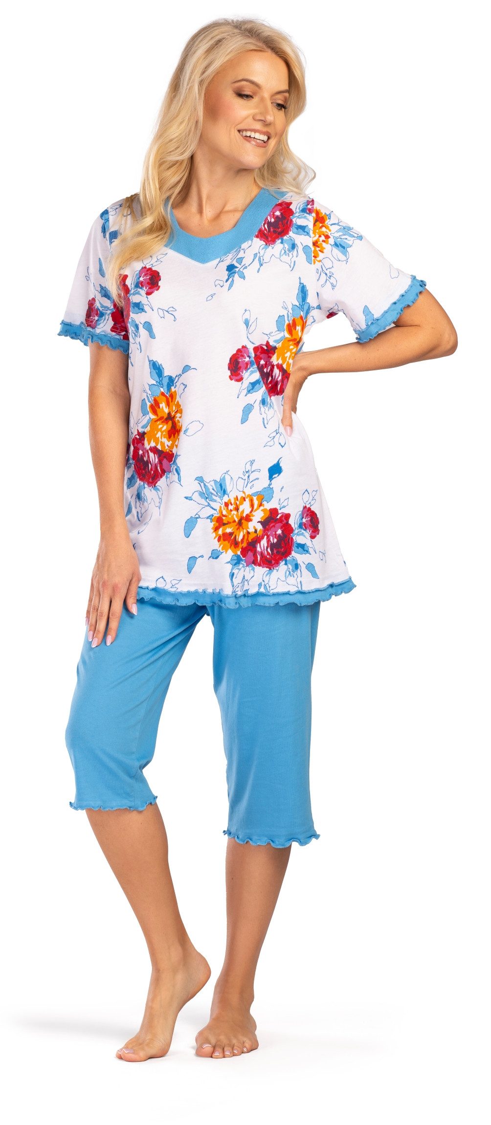 Consult-Tex Capri-Pyjama Damen Capri Bermuda Pyjama DF638cd (Spar-Set, 1 Se günstig online kaufen