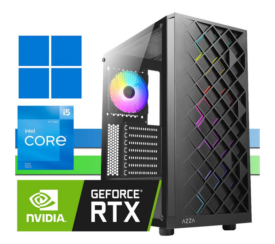 X-HARDWARE X-Gaming 12400F, 32GB RAM, RTX3050, 512GB NVMe SSD + bis zu 4TB HDD Gaming-PC (Intel Core i5 12400F, GeForce RTX 3050, 32 GB RAM, 0 GB HDD, 512 GB SSD, Luftkühlung, Windows 11 Professional)