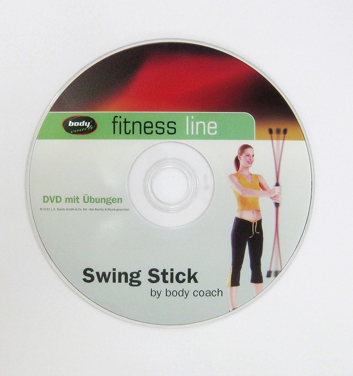 body coach Swingstick Schwingstab Fitness 160 cm (Spar-Set, 1-St., inklusive Video-Anleitung aud DVD), inkl. Trainings DVD / aus Fiberglas
