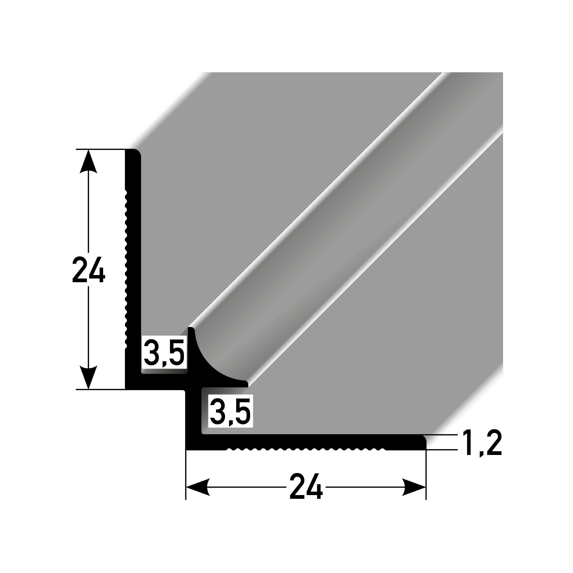 PROVISTON Eckprofil PROVISTON Eckschutzprofil Innen 22.5 x 22.5 x 2700 mm Aluminium Innene