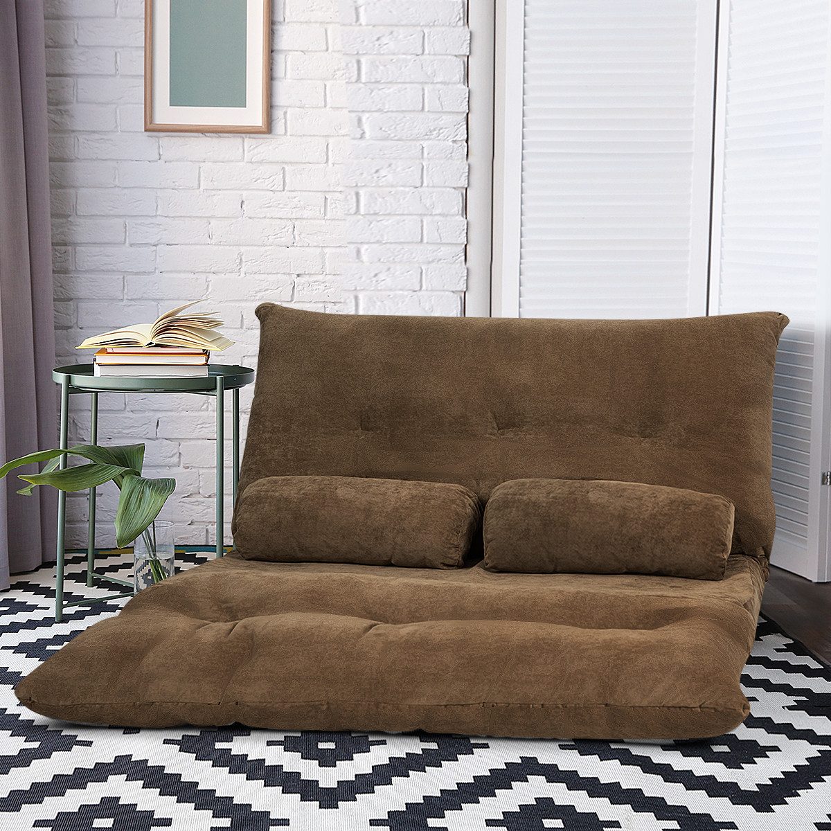 COSTWAY Schlafsofa, Bodensofa Sofabett klappbar, Bodensessel für wohnzimmer
