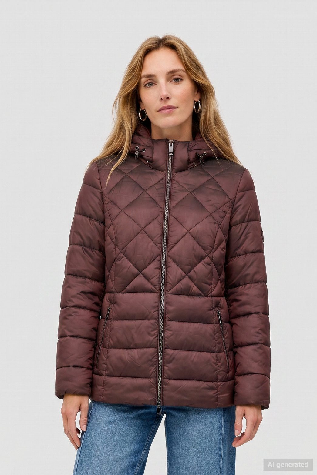 Barbara Lebek Steppjacke warme Damenjacke oder Herbstjacke mit abnehmbarer Kapuze