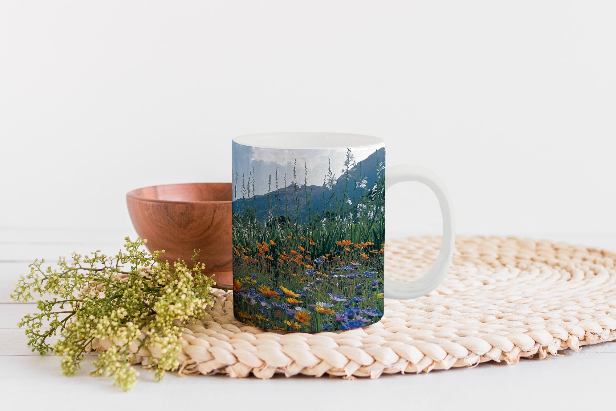 - Natur Kaffeetassen, Becher, Farbe, Keramik, Tasse Geschenk MuchoWow Teetasse, Teetasse, - Blumen