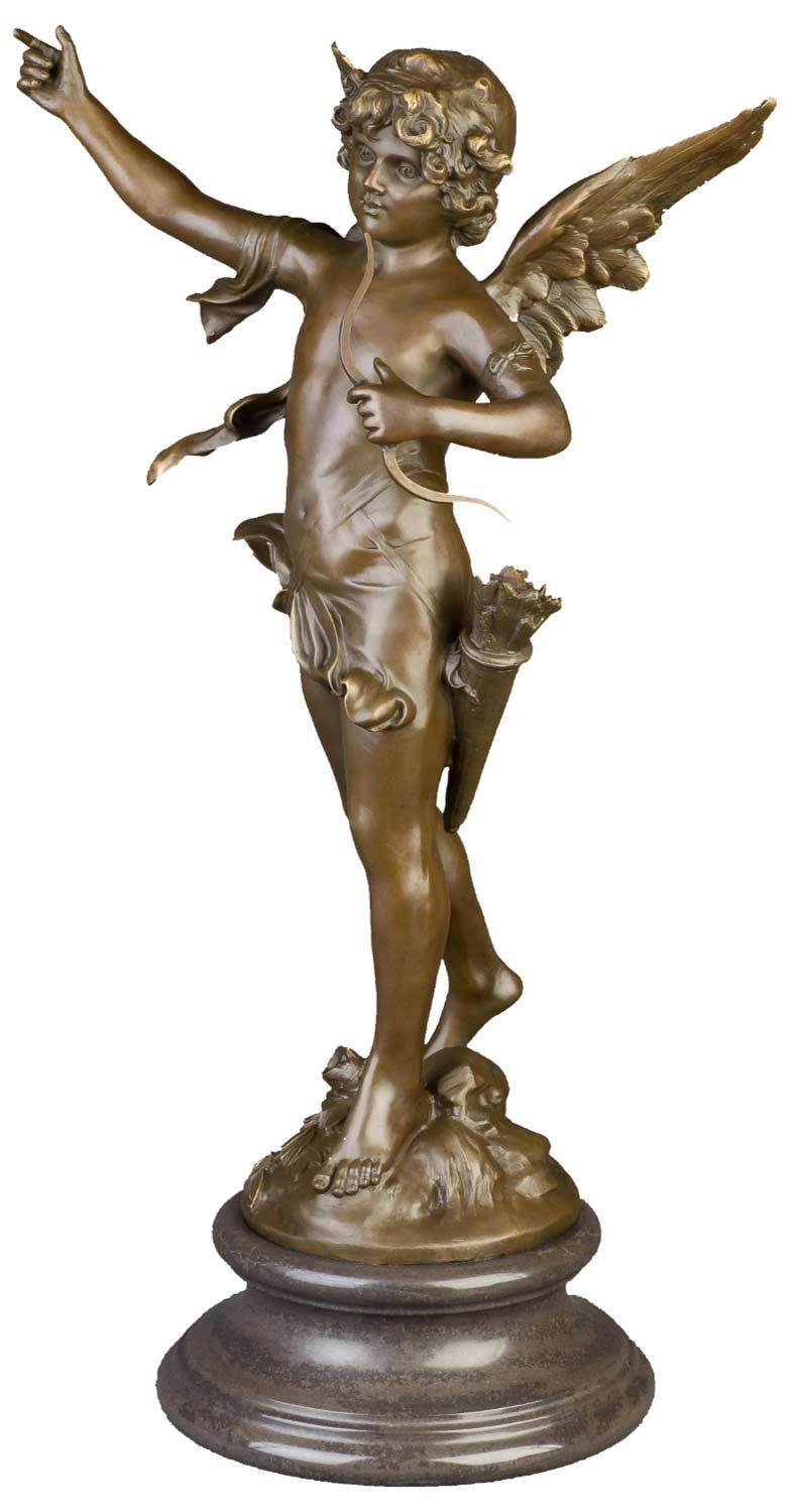 Skulptur Aubaho Engel Bronze Amor Statue Bronzeskulptur Antik-Stil im Figur 71cm