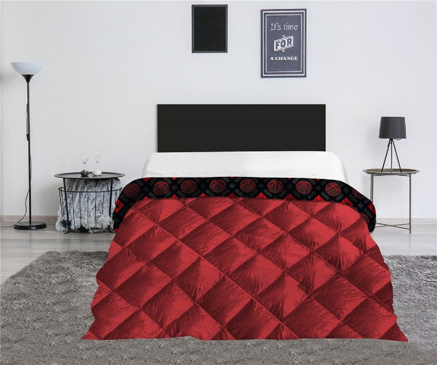 Wohndecke Decke 240x220 cm, 100% Polyester Bett-Decke für Kinderzimmer, Spiderman