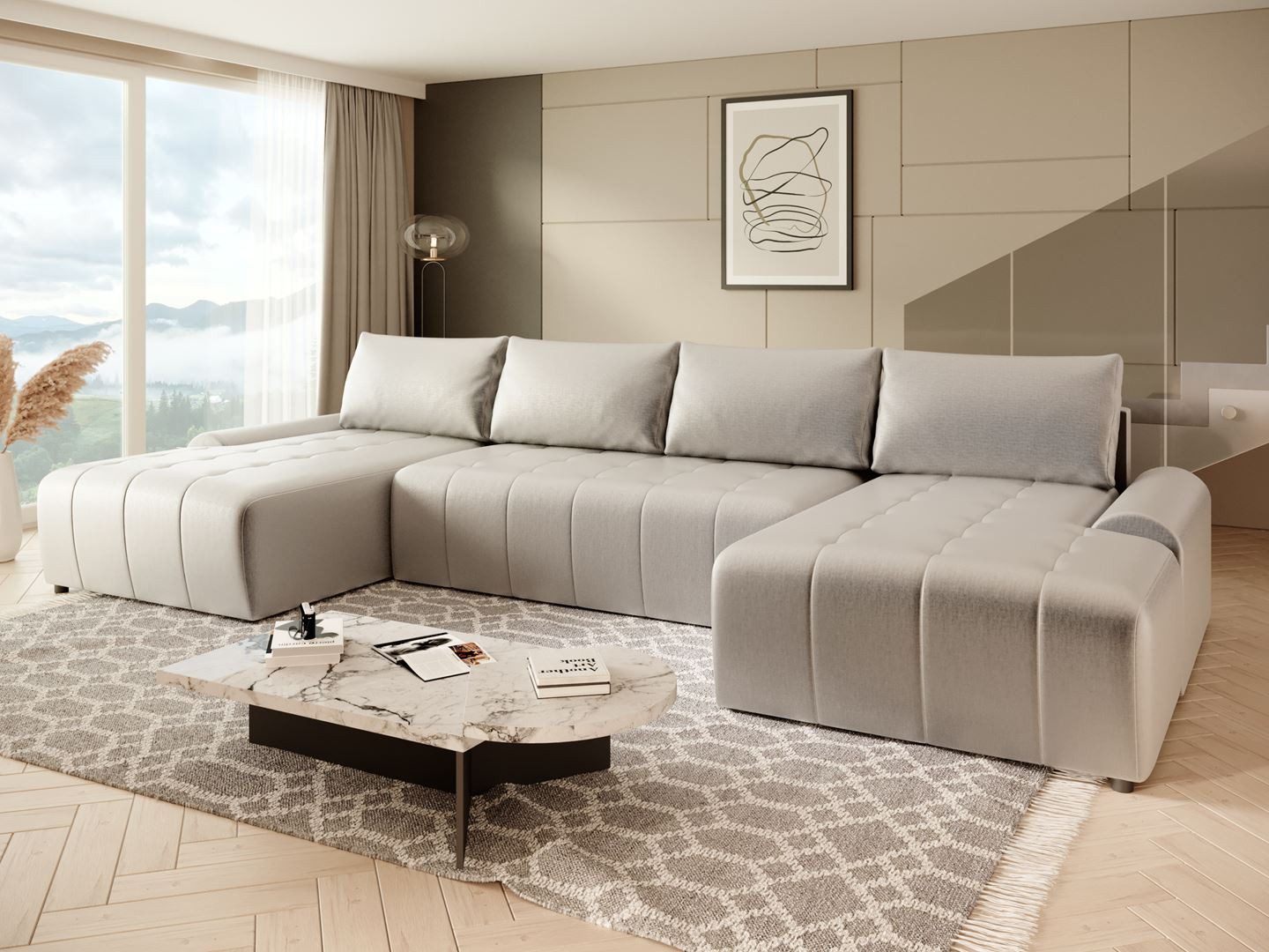 Beautysofa Ecksofa Costa U, inkl. Schlaffunktion, günstig online kaufen