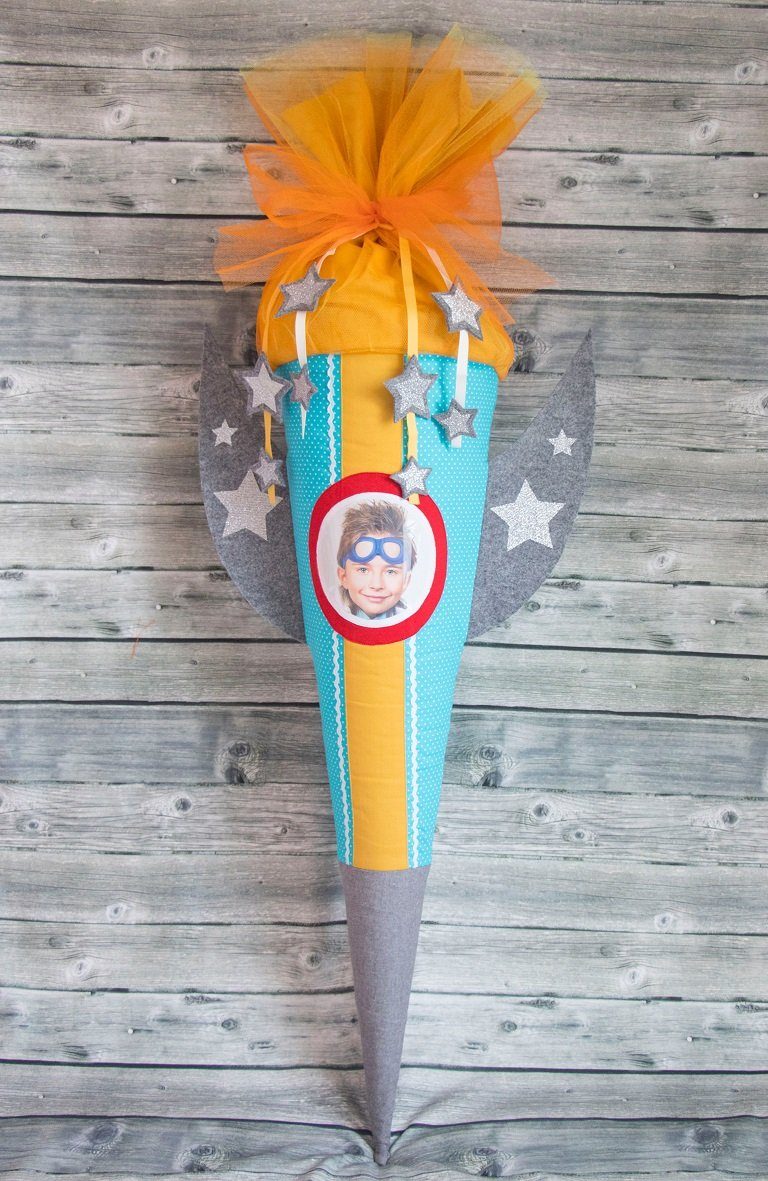 Hobby Welt kreativ Schulanfangskarte Schultüte Rakete – Schultüten-Nähset