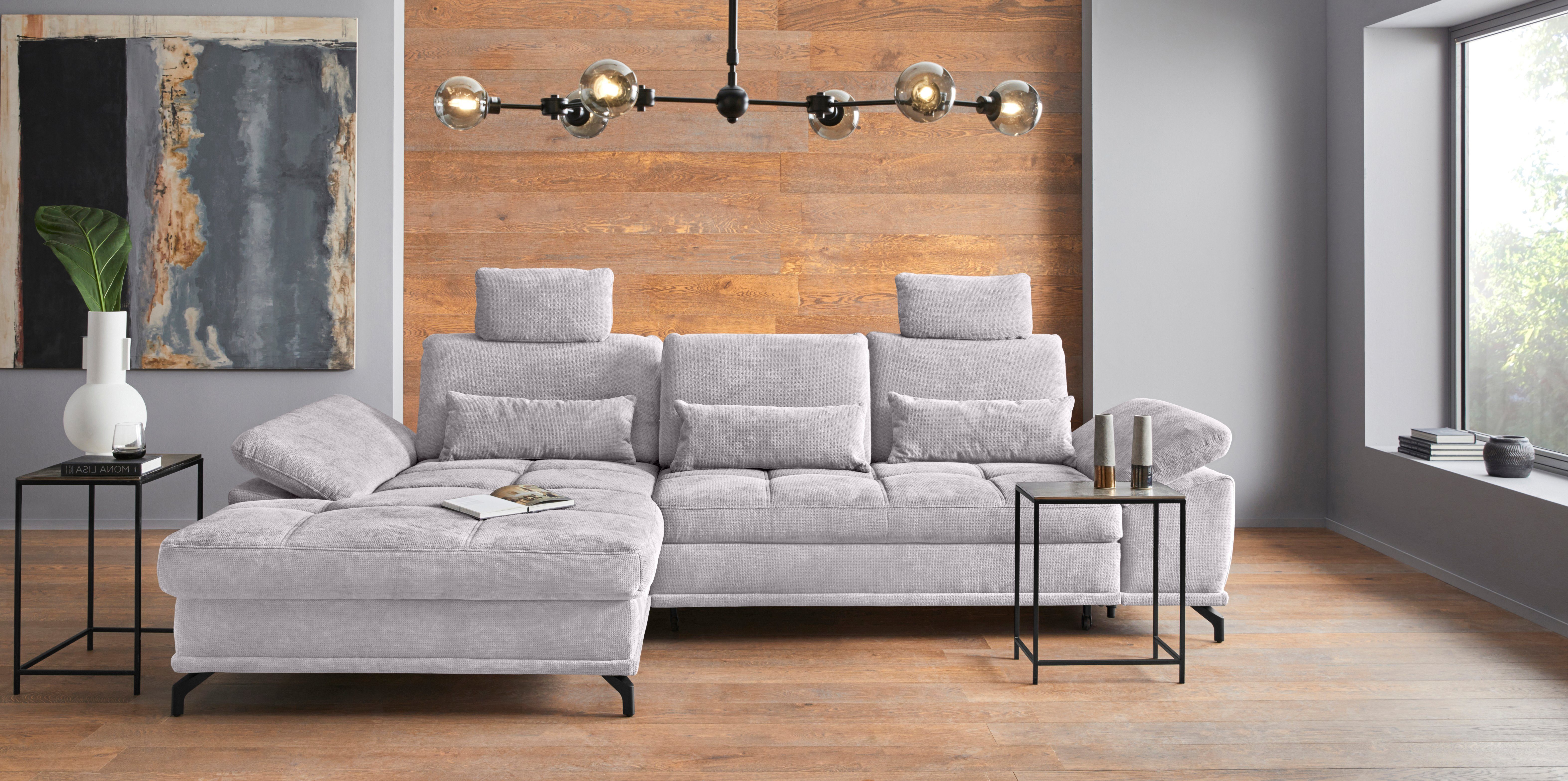 OTTO home Ecksofa Costello L-Form, B: 301 cm mit Sitztiefen-, Armteilverstellung &, 3 Nierenkissen, optional Bettfunktion & Bettkasten