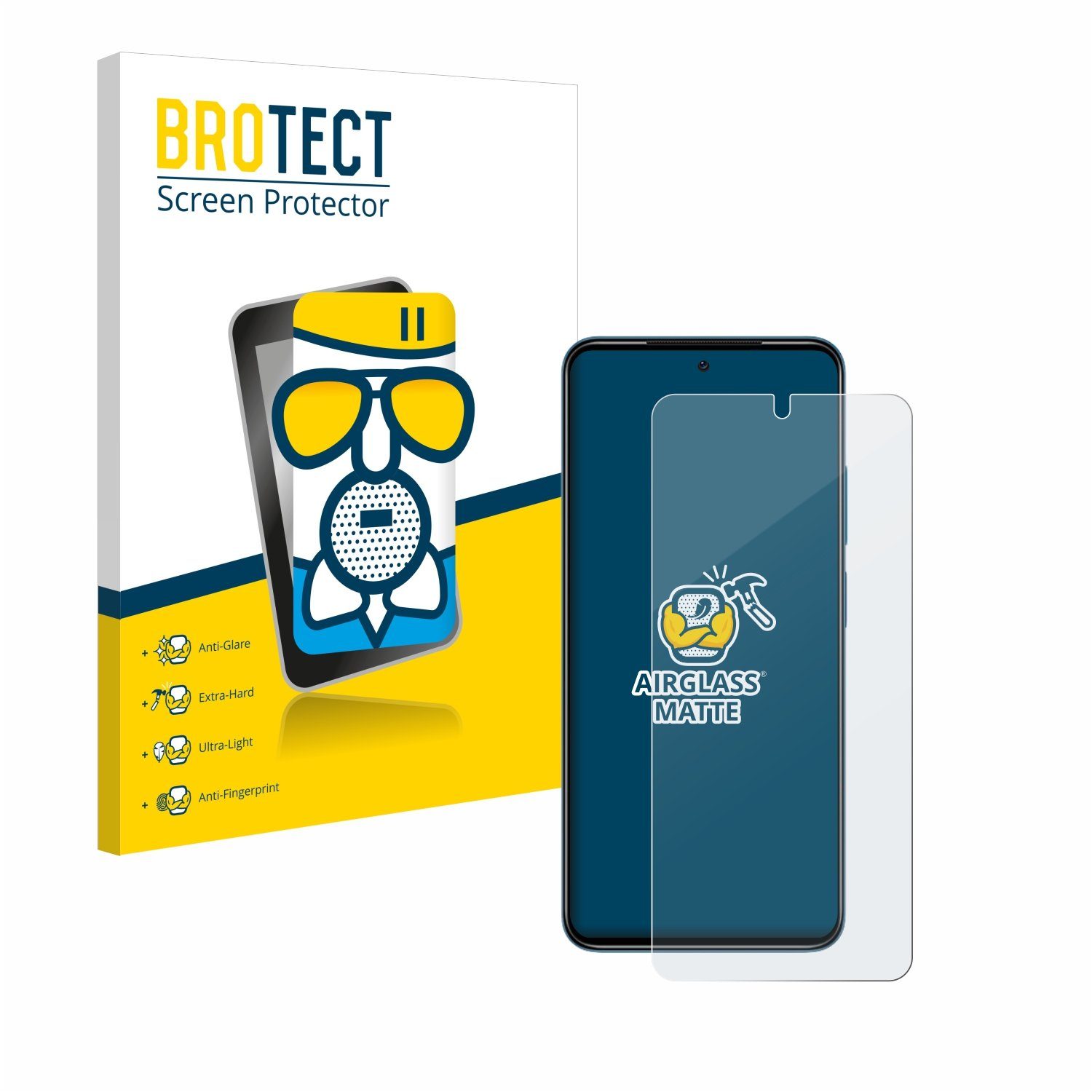 BROTECT Displayschutzglas Folie für Xiaomi Redmi Note 11, Schutzfolie Glas Panzer Display Schutz matt