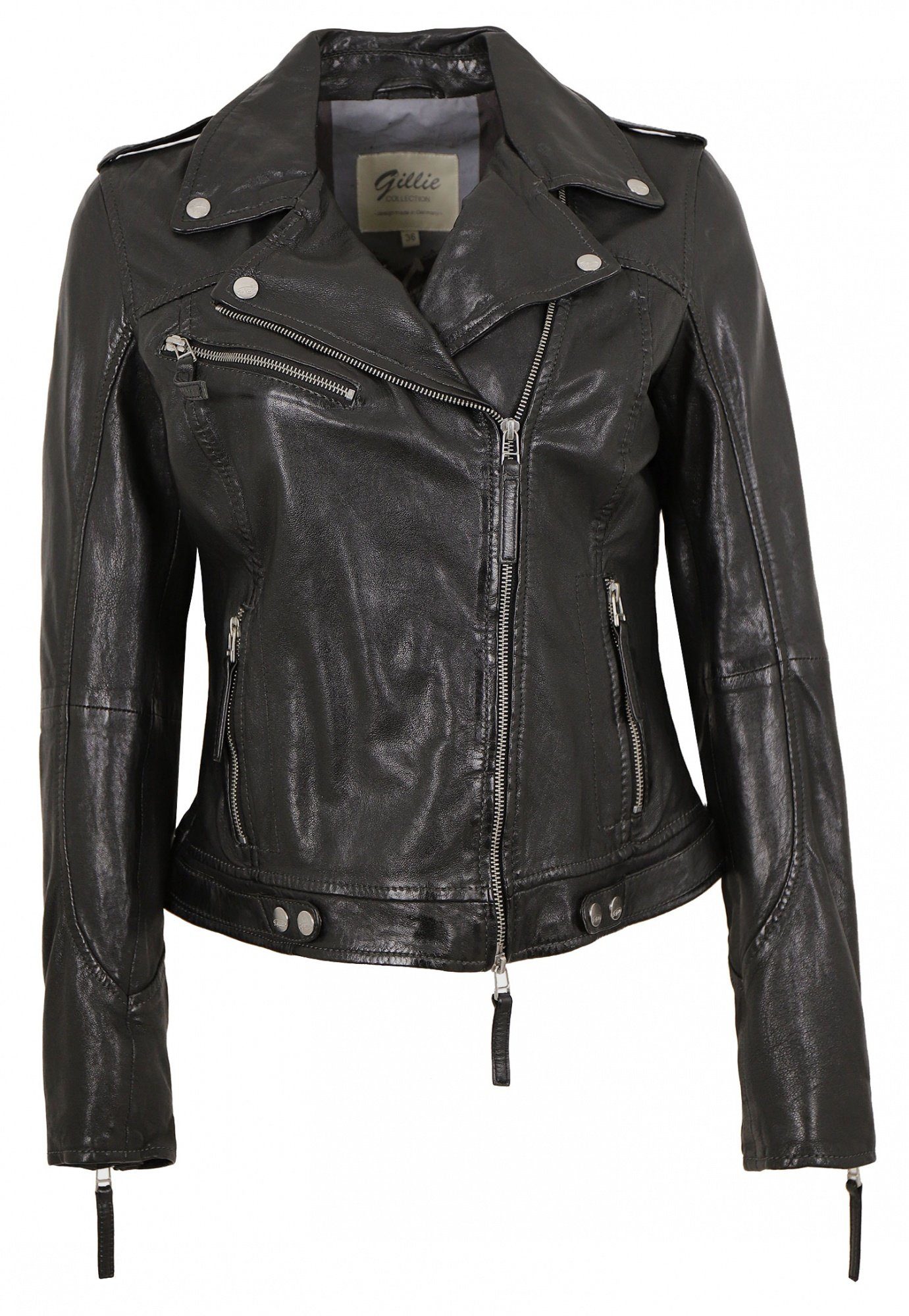 Lederjacken24 Lederjacke Damen Lederjacke Lammnappa Bikerjacke günstig online kaufen