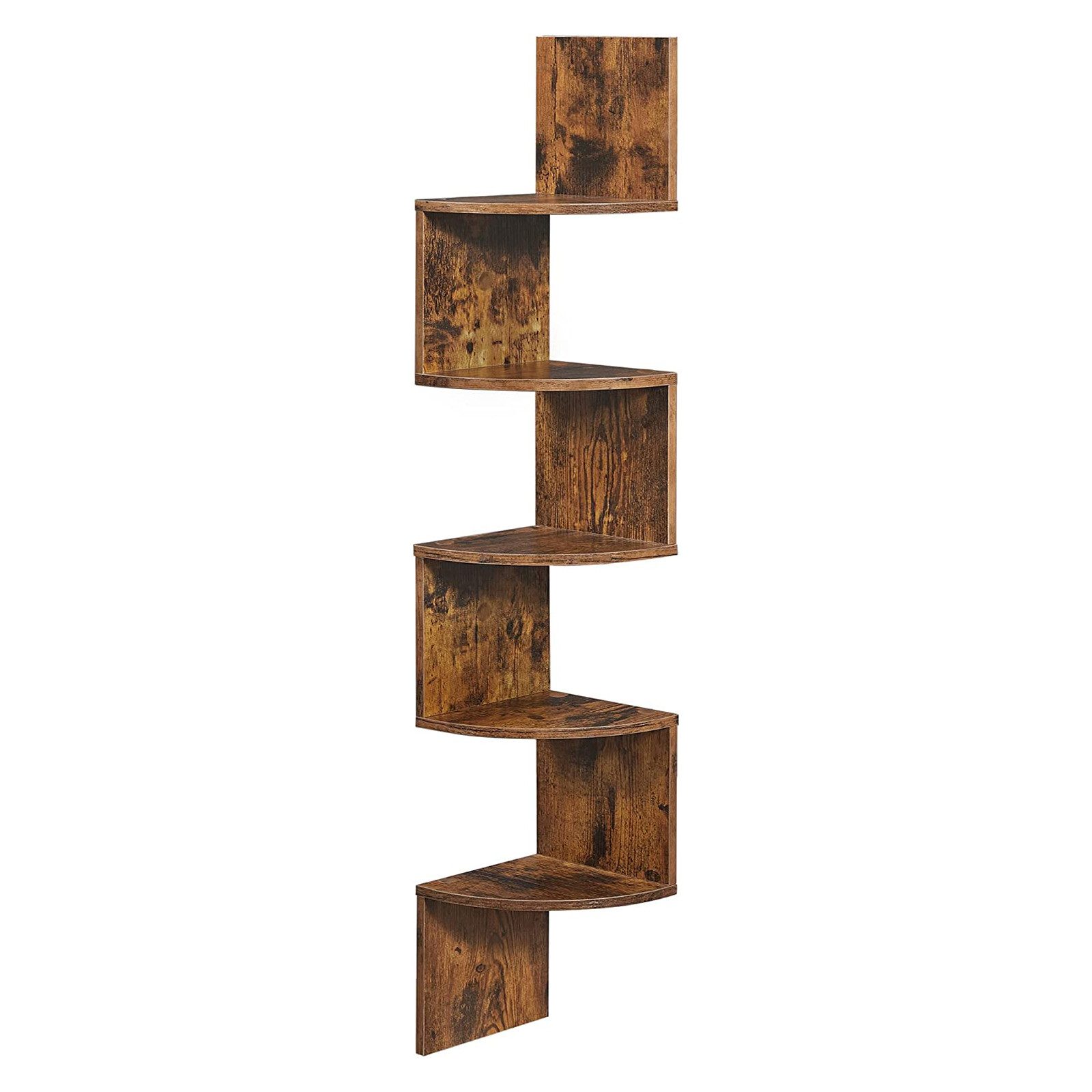 JEOBEST Bücherregal Eckregal, Eckregale zur Wandmontage, Wandregal 5 Ebenen, 1-tlg.