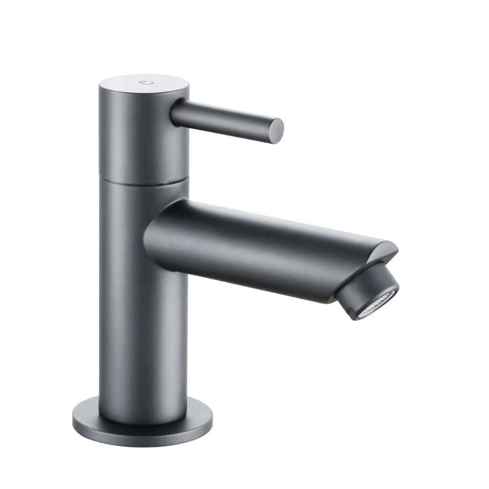 Aloni Waschtischarmatur CR6011-6GG (einzel, 1-St., Nicht zutreffend) Aloni Kaltwasserhahn Grau gebürstet 1/2"