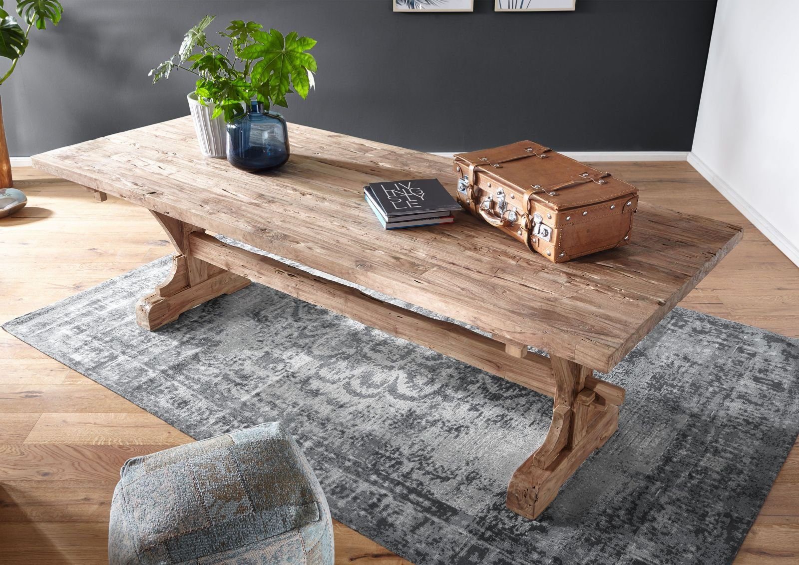 Massivmoebel24 Esstisch Esstisch Teak 200x100x78 natur günstig online kaufen