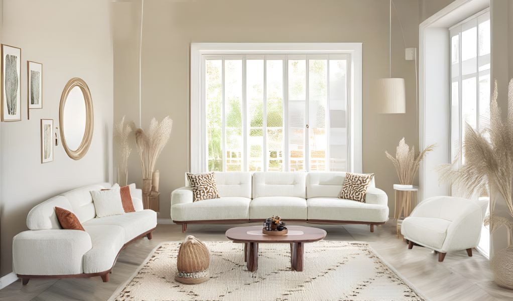 JVmoebel Polstergarnitur Sofaset Couchgarnitur Garnitur mit 3-Sitzern Sessel Wohnzimmergarnitur, (3-tlg., 2x 3-Sitzer Sofas + Sessel), Made in Europa