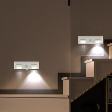 LETGOSPT LED Unterbauleuchte LED-Lichtleiste mit Bewegungsmelder, Kabellos, LED fest integriert, Kaltweiß, Batterie Nachtlicht kabellos, für Küche Schrank uvm