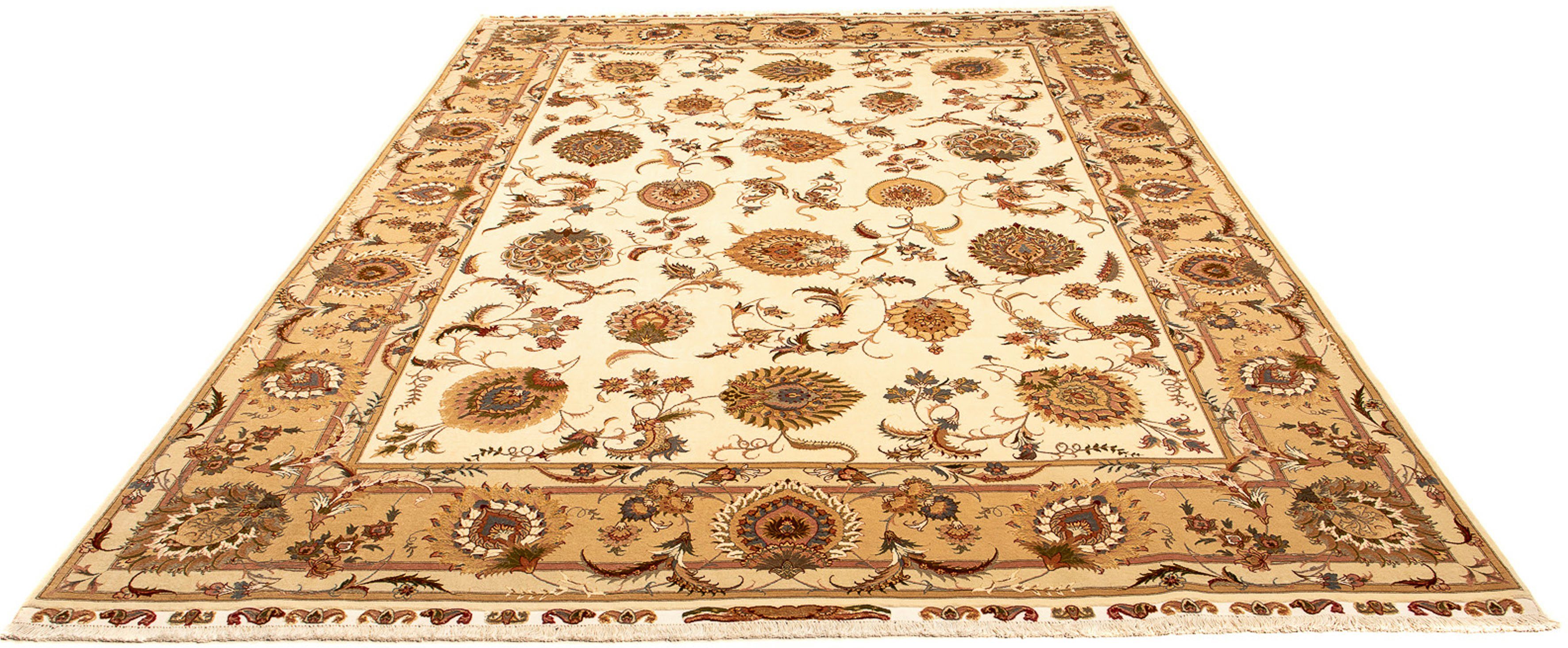 Orientteppich Perser - Täbriz - Royal - 352 x 256 cm - beige, morgenland, rechteckig, Höhe: 7 mm, Wohnzimmer, Handgeknüpft, Einzelstück mit Zertifikat