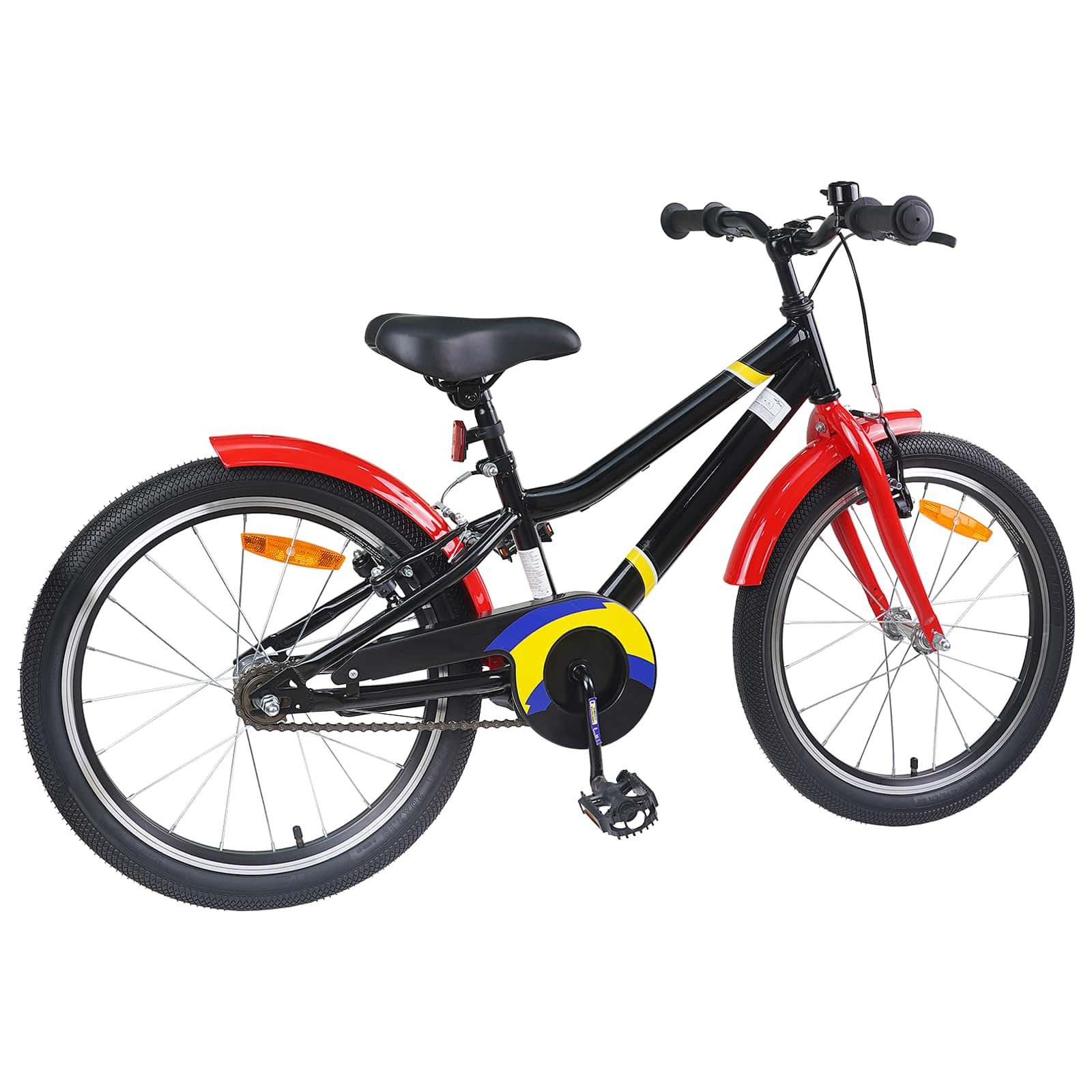 vidaXL Kinderfahrrad 158 x 53 x 100 cm Kinderfahrrad 24 Zoll für 8-12 Jahre alt Schwarz Rot