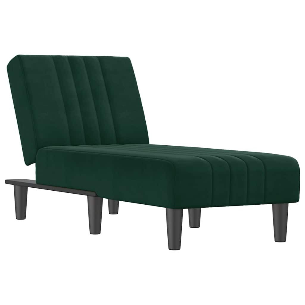 vidaXL Chaiselongue Chaiselongue Dunkelgrün Samt, 1 Teile