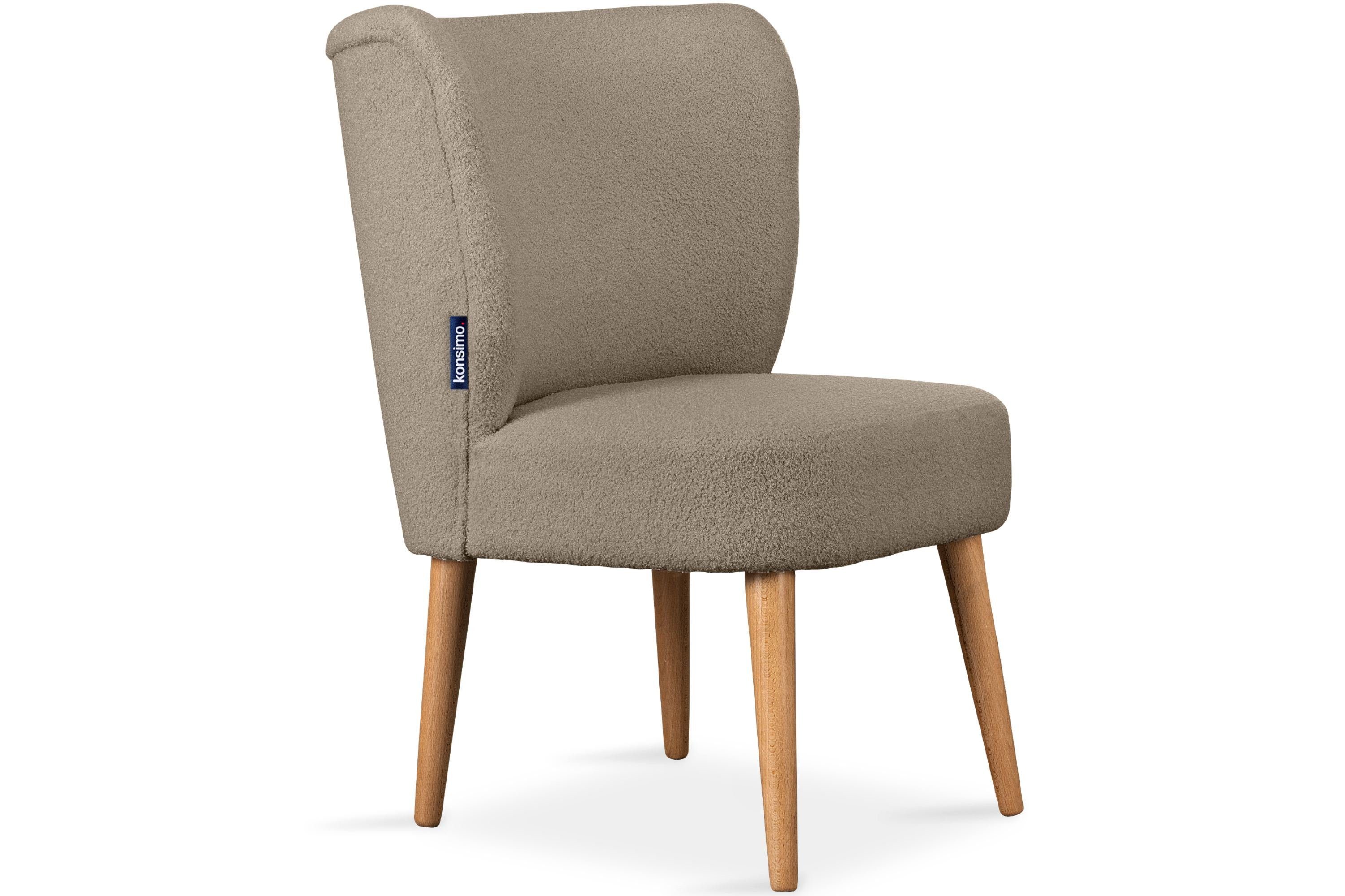 KONSIMO® Sessel APPA (1-St), auf hohen Beinen aus Buchenholz gebeizter Eiche