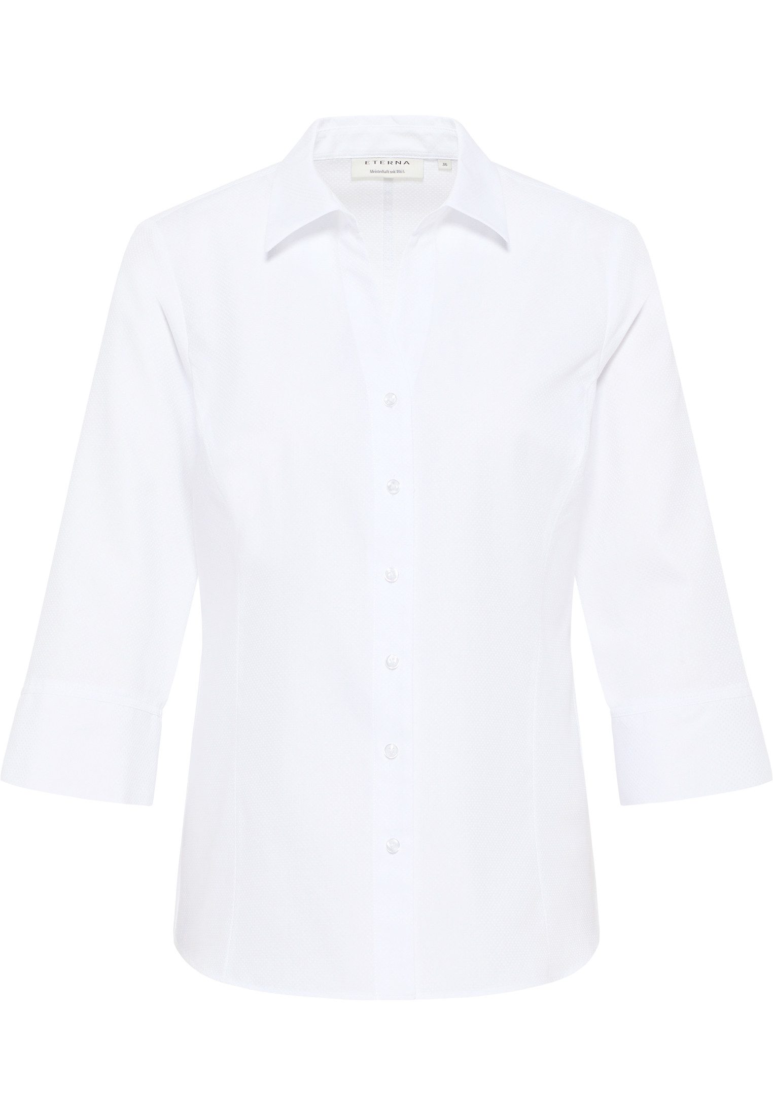 Eterna Blusentop ETERNA CLASSIC FIT 3/4 Arm Bluse weiss strukturiert 7001-00-R786