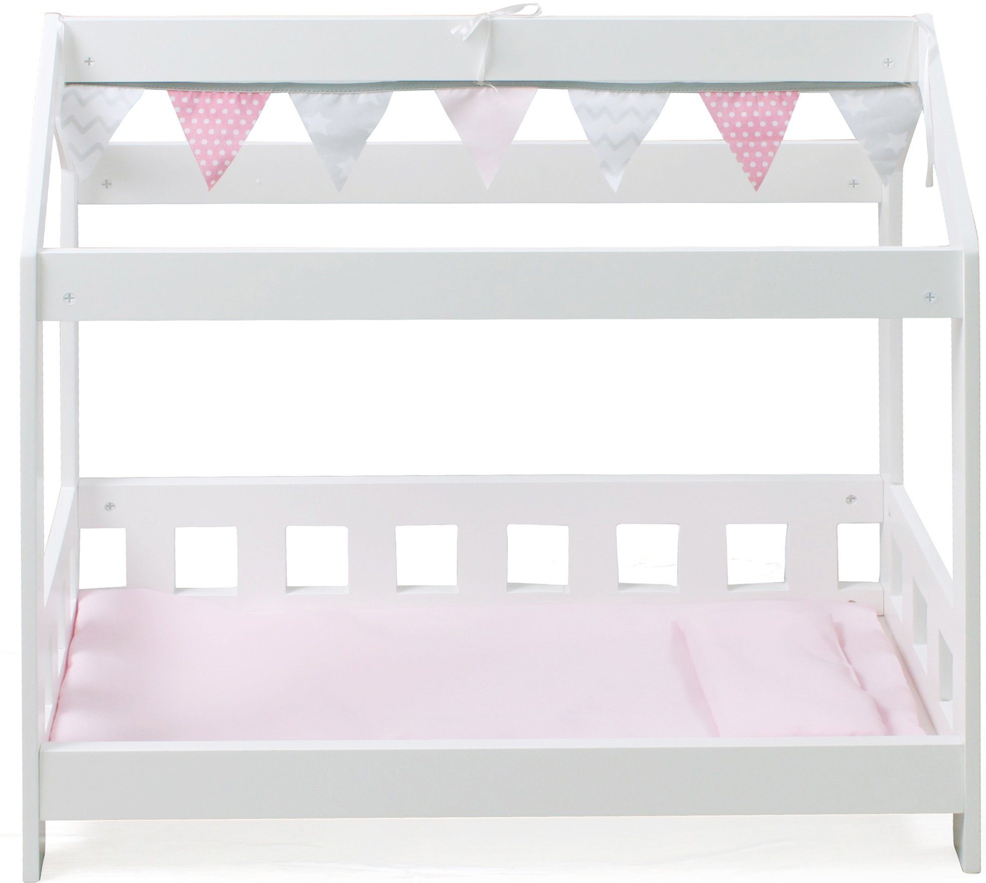 CHIC2000 Puppenbett Stars Grey, mit Bettdecke und Kopfkissen
