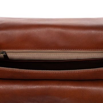 SID & VAIN Schultertasche »LORI«, Umhängetasche echt Leder Damen, Handtasche Ledertasche hellbraun