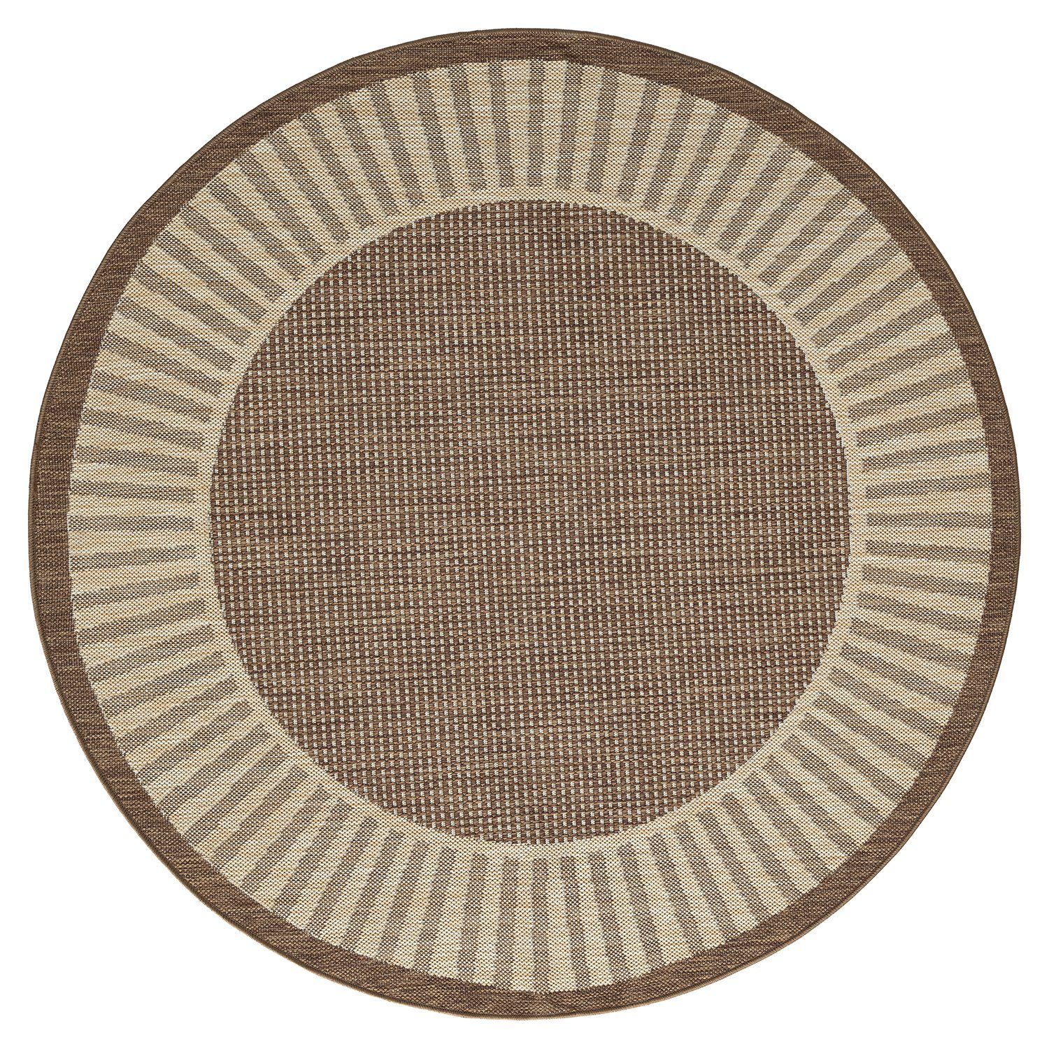 Vimoda Outdoorteppich In-und Outdoor Teppich Terrassen & Balkon Küche, Rund, Läufer Outdoor Bordüre Motiiv in ver- Farben