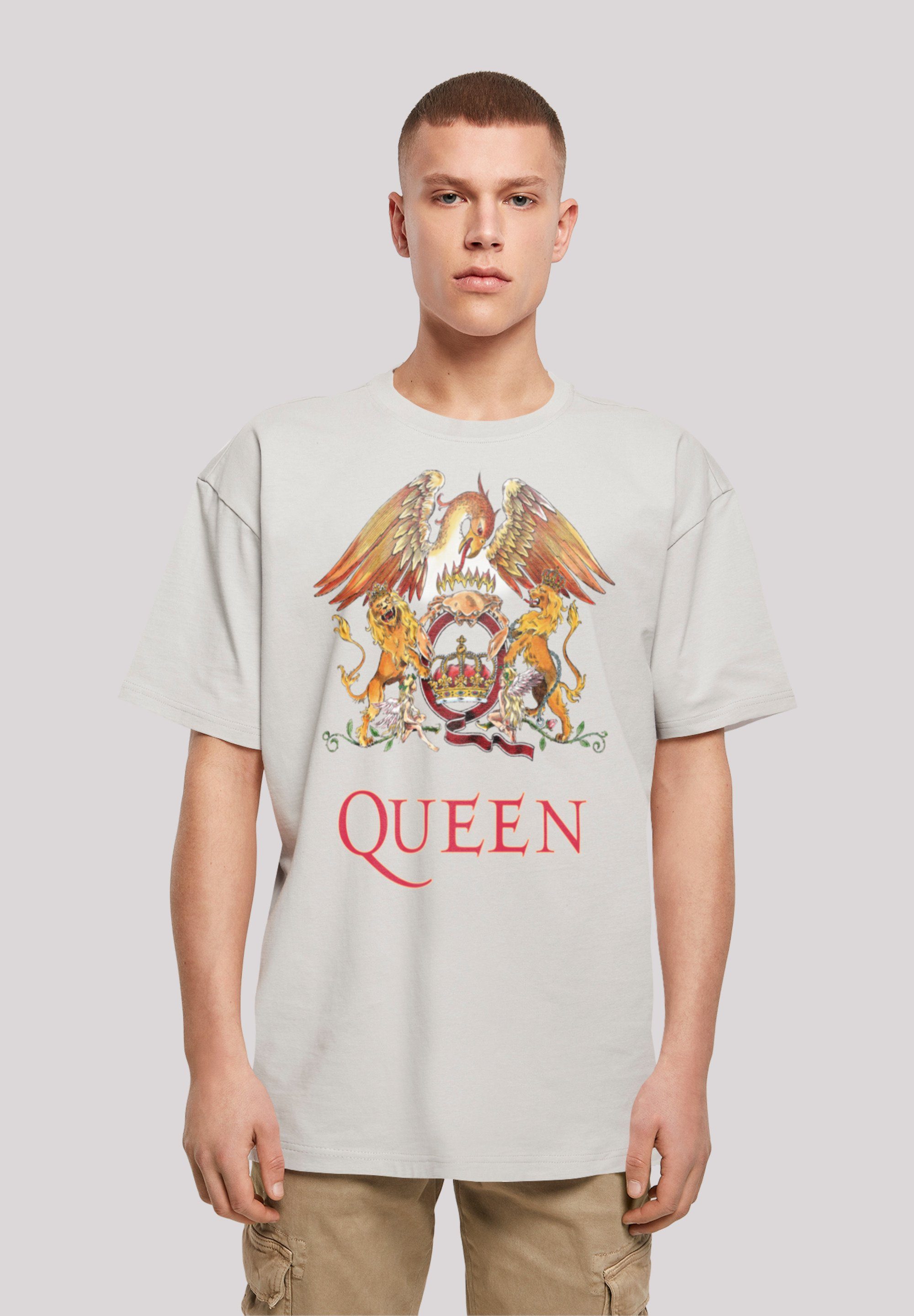 F4NT4STIC T-Shirt Queen Rockband Classic Crest Black Print lightasphalt