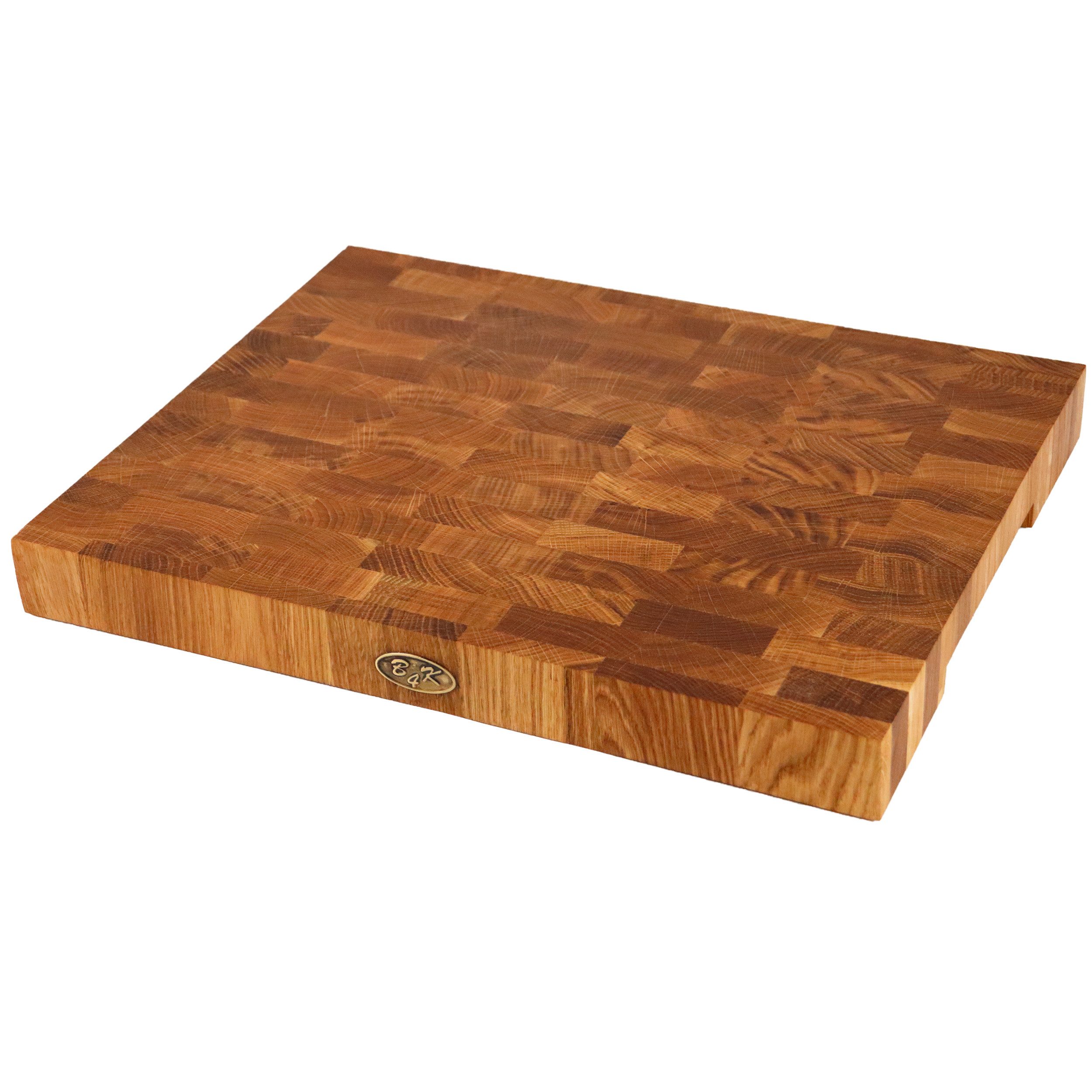 Schneidebrett 43х33x4,3cm aus Eiche Stirnholz mit Griffen