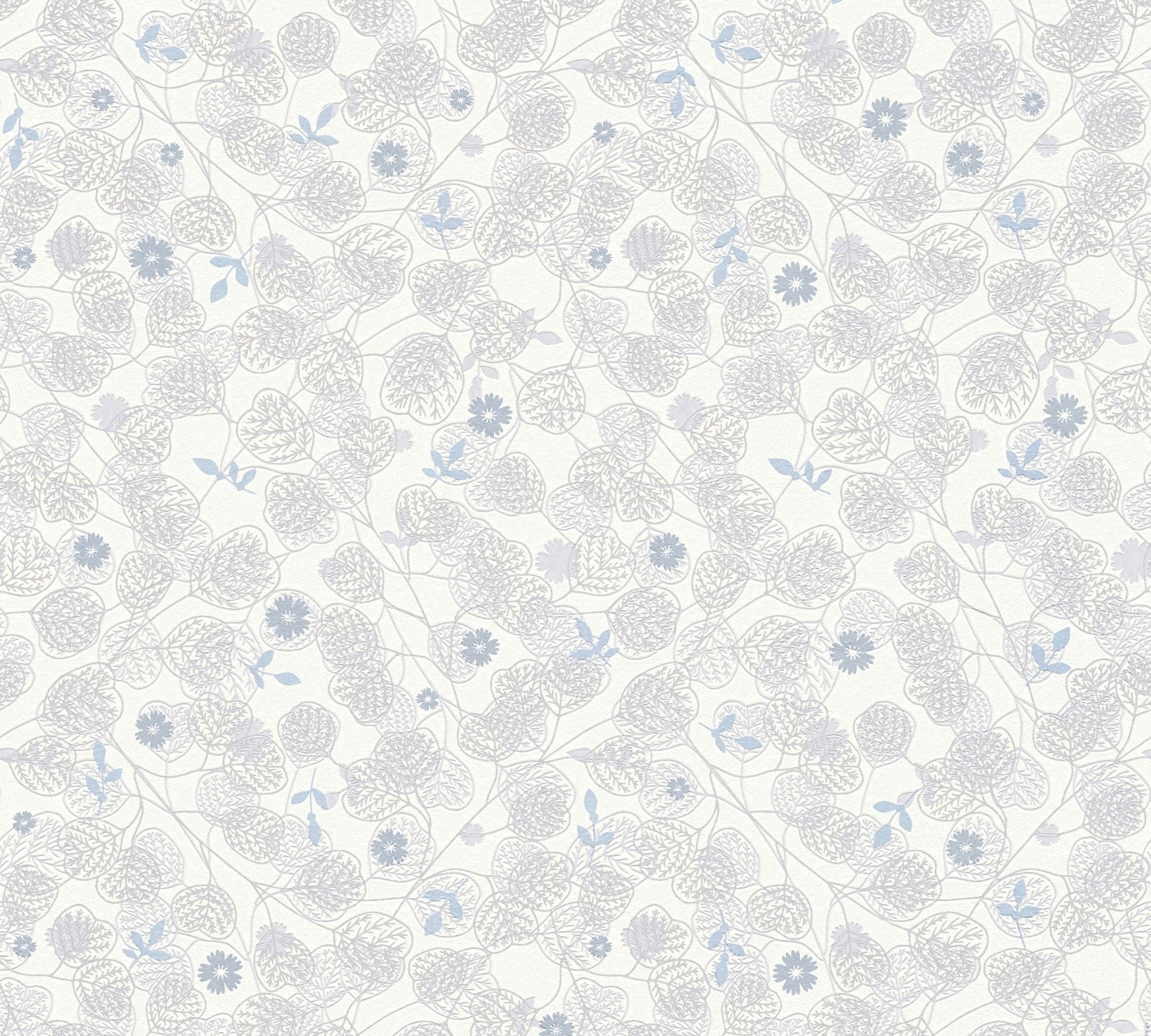 Bricoflor Moderne Tapete im Landhausstil mit Blumen Weiße Vliestapete Flora günstig online kaufen