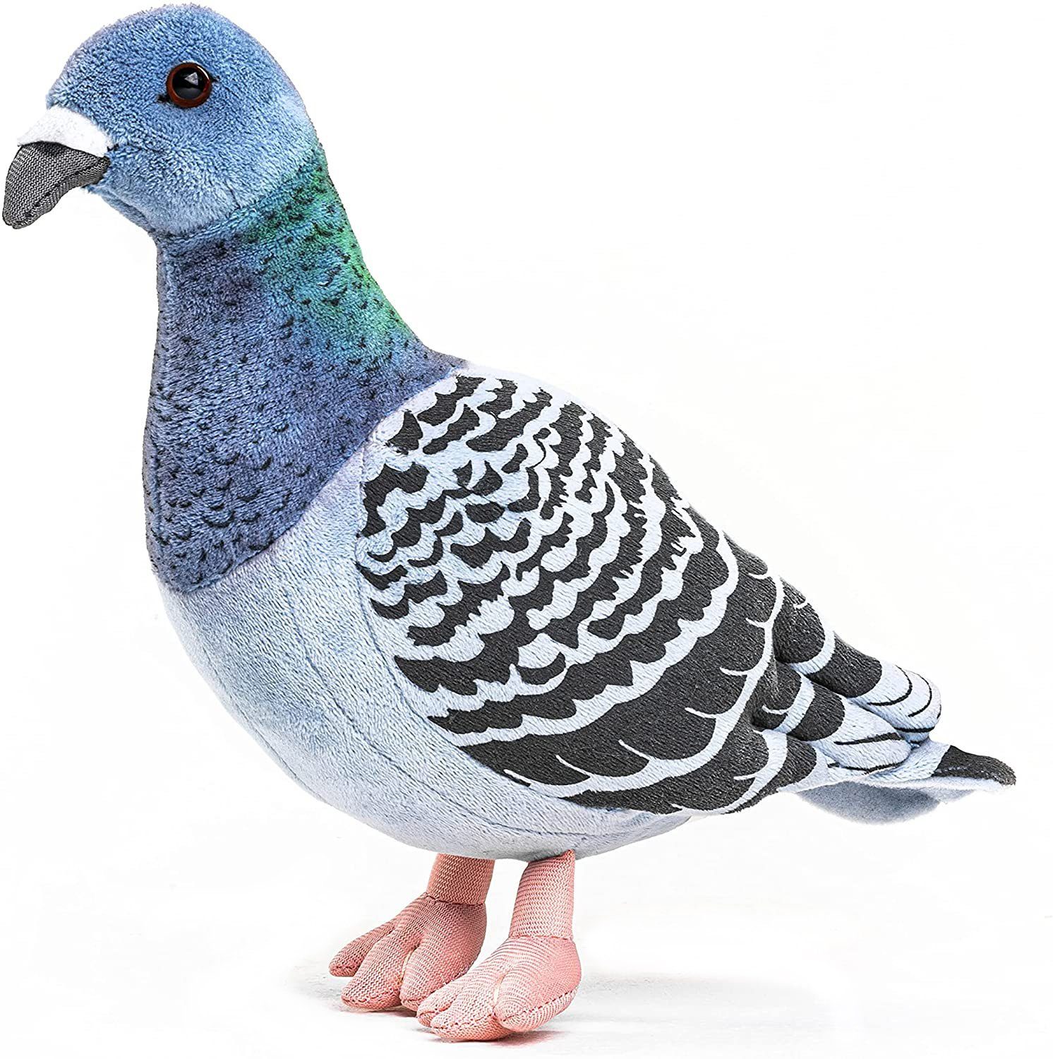 Kuscheltier % recyceltes zu 20 (Höhe) - 100 Füllmaterial Taube - Uni-Toys Plüsch-Vogel blau Plüschtier, cm -
