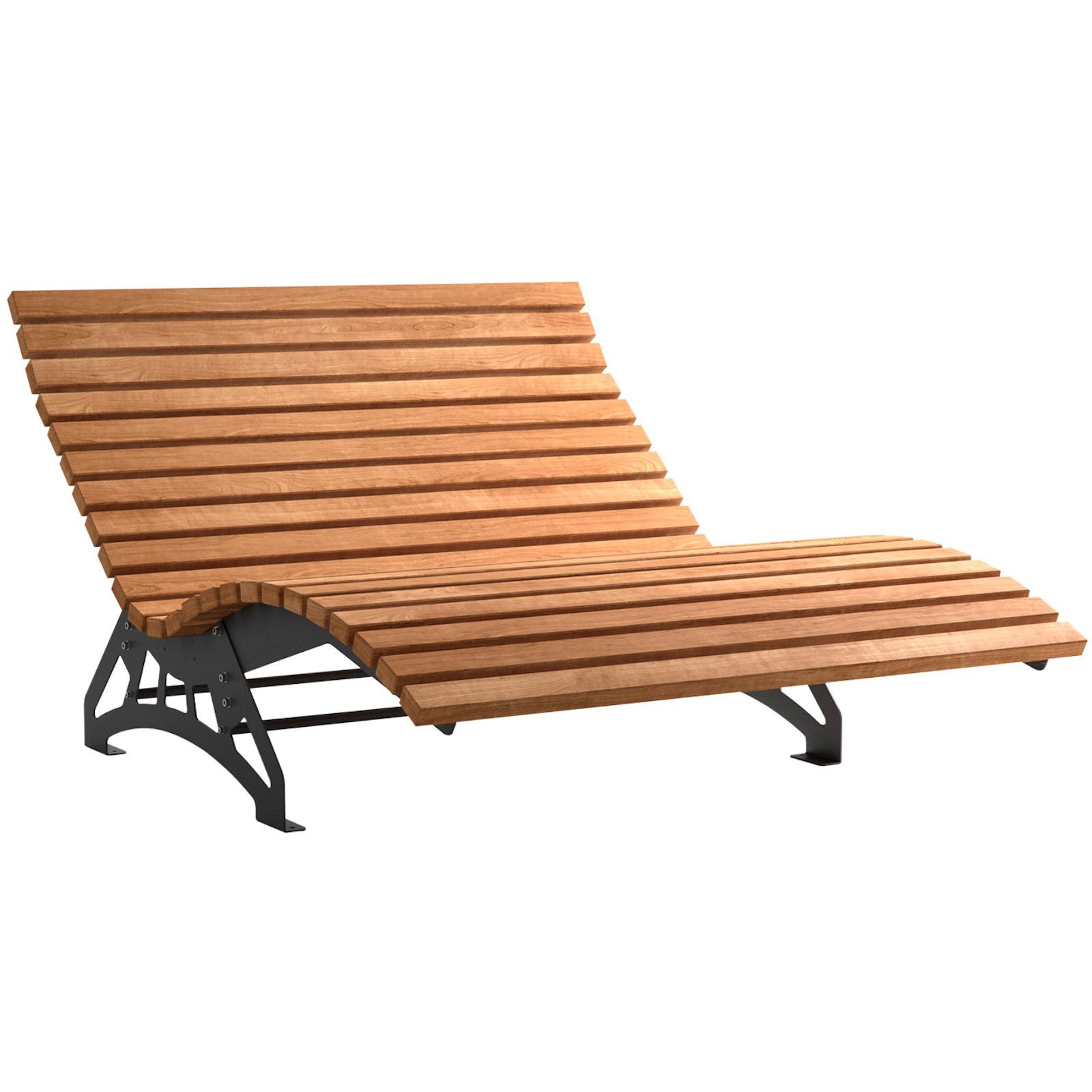 SO-TECH® Gartenliege Wellenliege Untergestell verstellbar DIY Bausatz, Holzlatten, 1 St., B: 150cm, 6mm massiver verzinkter Stahl, schwarz, Thermo-Kie