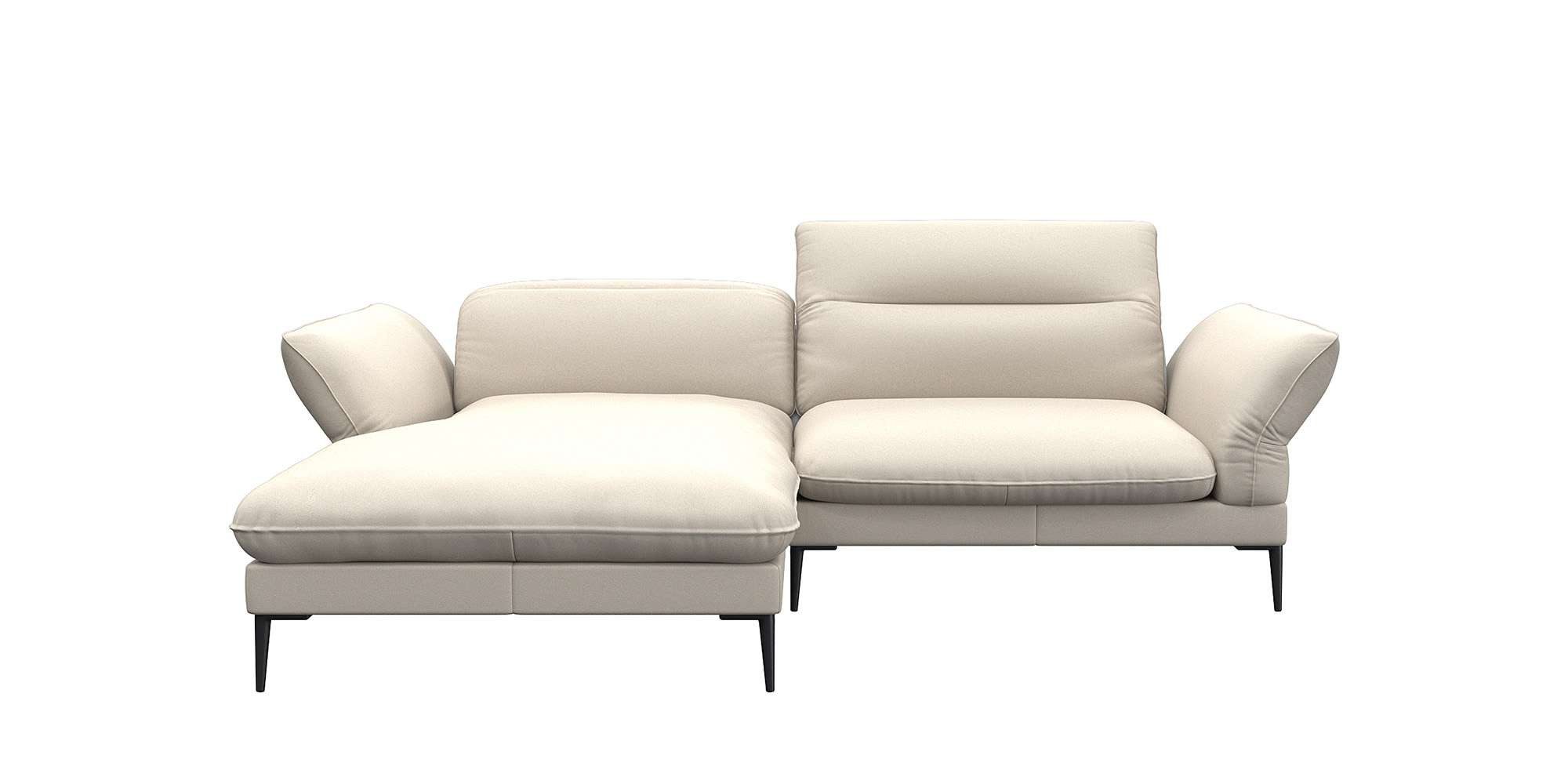 FLEXLUX Ecksofa Salino, Funktionssofa mit Recamiere, Relaxsofa, Ecksofa, Sofa mit Arm- und Kopfteil-Verstellungen, Kaltschaum & Stahl-Wellen