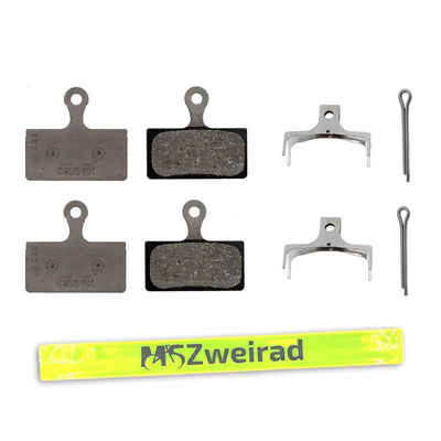 MSZweirad Bremsbelag 2x Shimano Scheibenbremsbeläge Resin G05S-RX + Reflexband