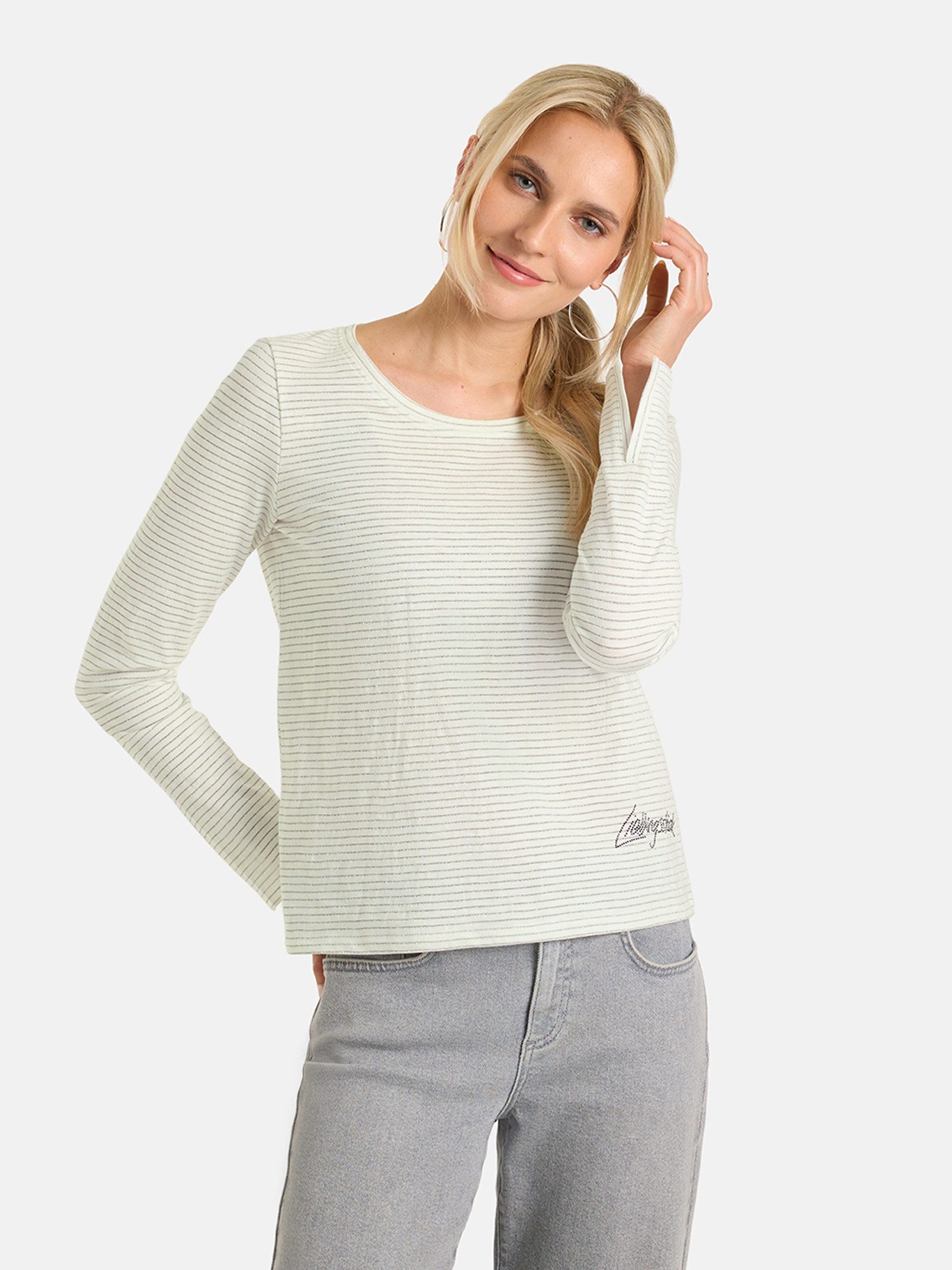 Lieblingsstück Langarmshirt FineL mit Glanzfaden, Ärmelenden mit Schlitz