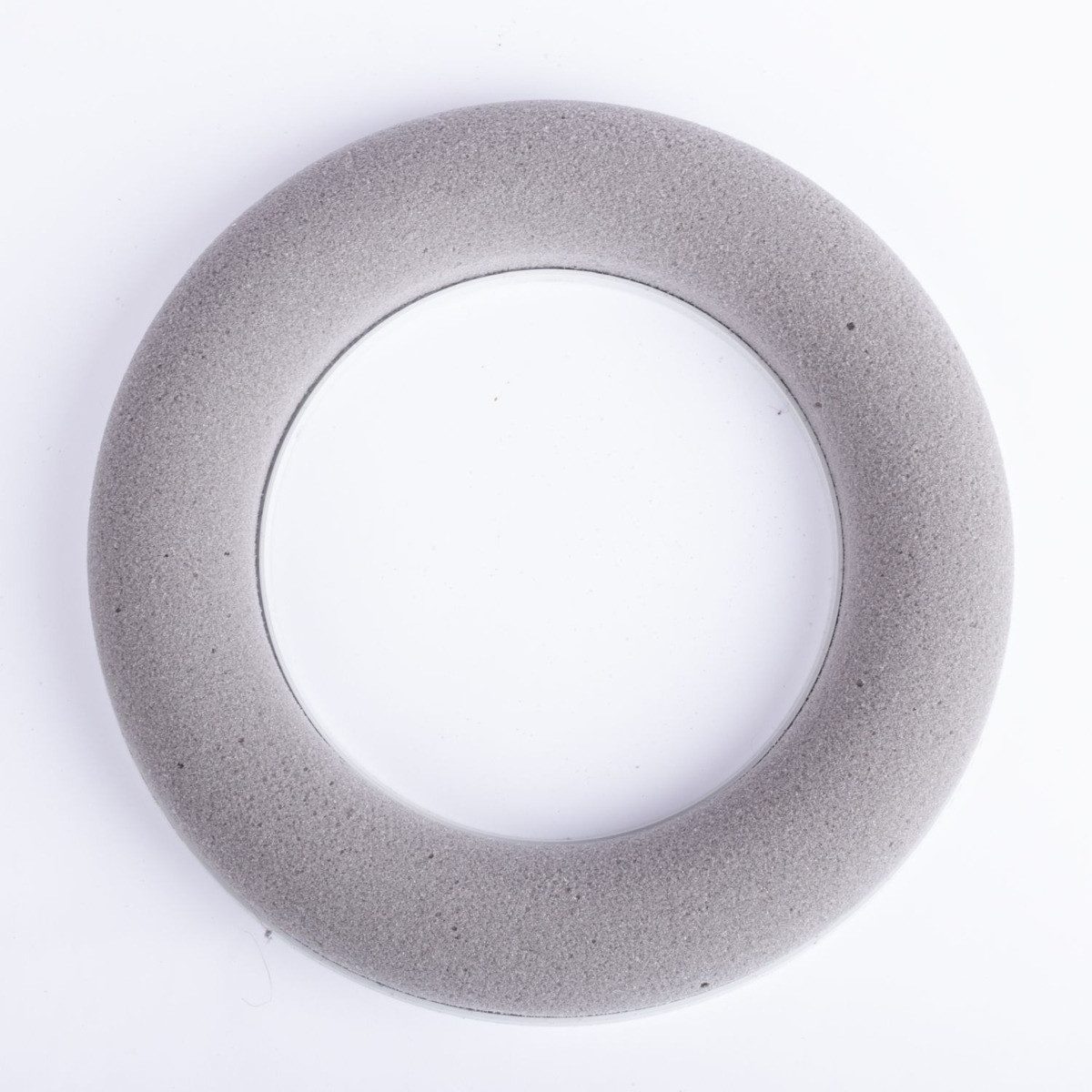 artplants Bastelmoos Steckschaum Ring AMEB, mit Kunststoffunterlage, grau, Ø 25 cm