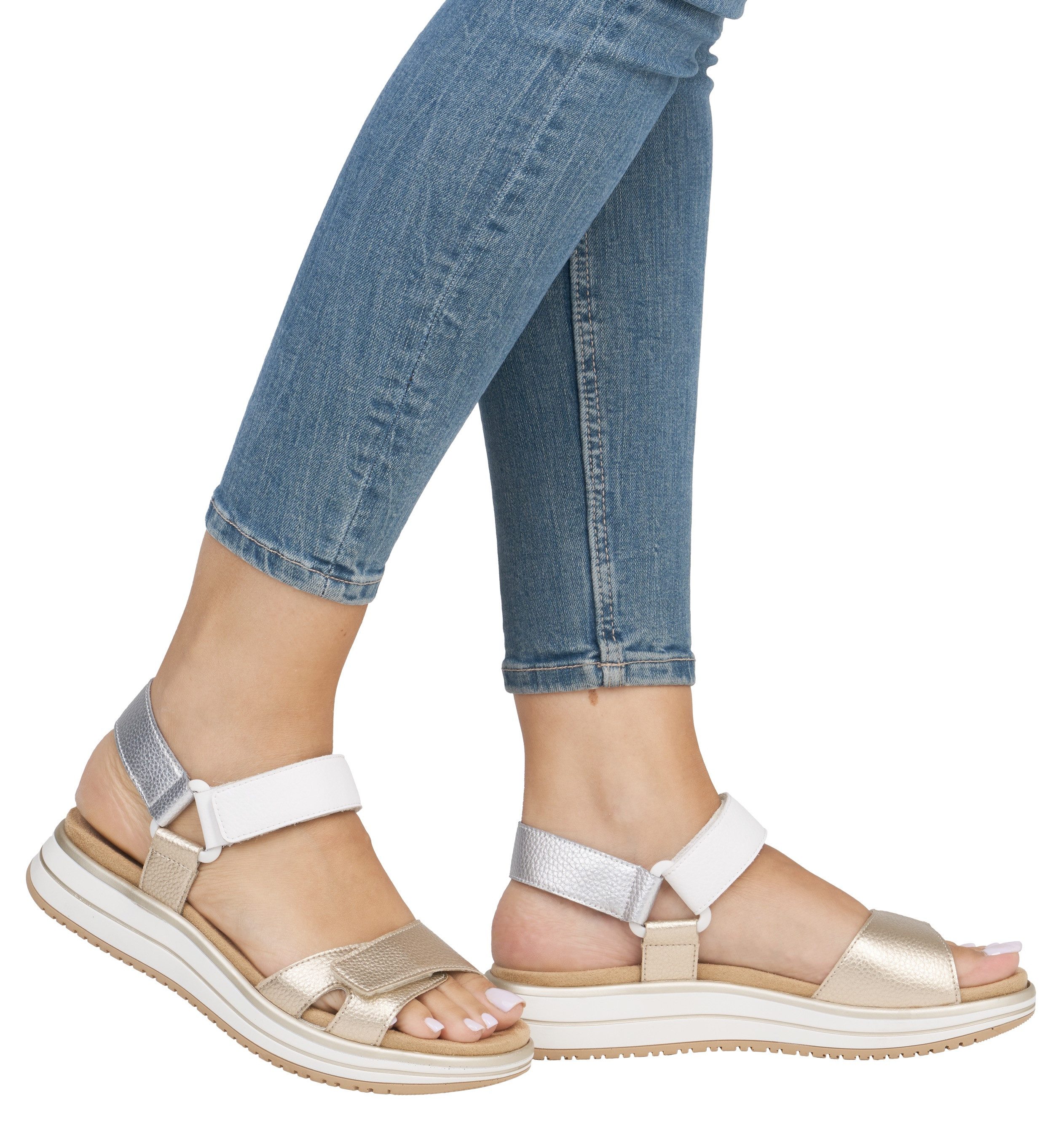 Remonte Elisabeth Hurley-Collection Riemchensandale, Keilabsatz, Klettschuh günstig online kaufen