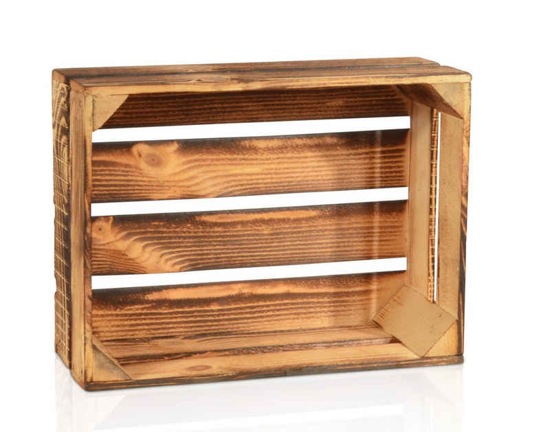 CHICCIE Holzkiste Regale Geflammt 38x28x15cm - Kiste Box (1 St)