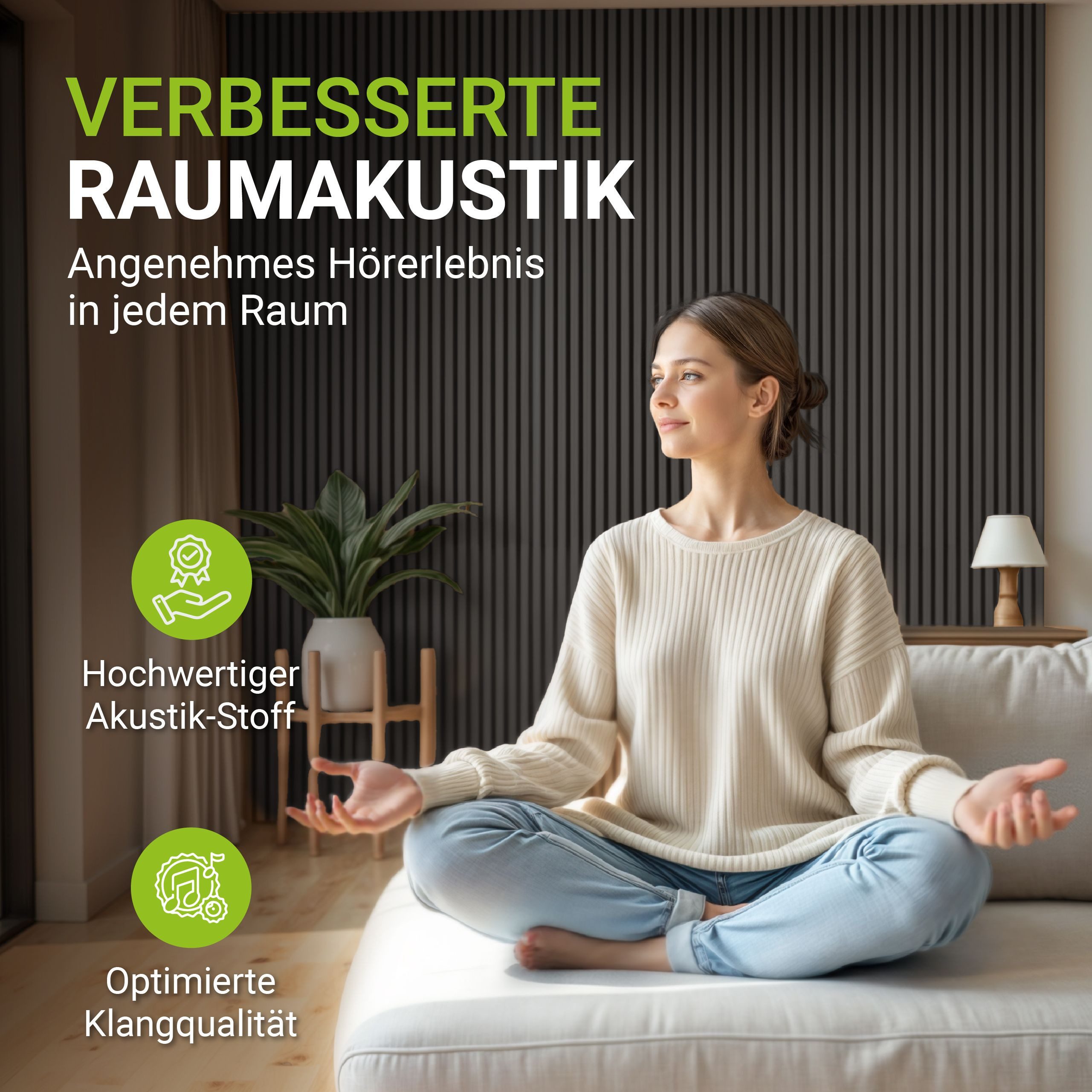 Juskys Wandpaneel, BxL: 60x120 cm, Schallabsorbierend, günstig online kaufen