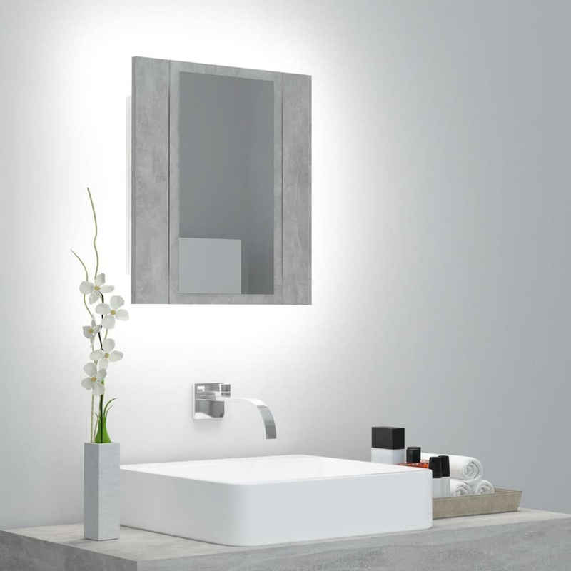 vidaXL Badezimmerspiegelschrank LED-Bad-Spiegelschrank Betongrau 40x12x45 cm Acryl (1-St)