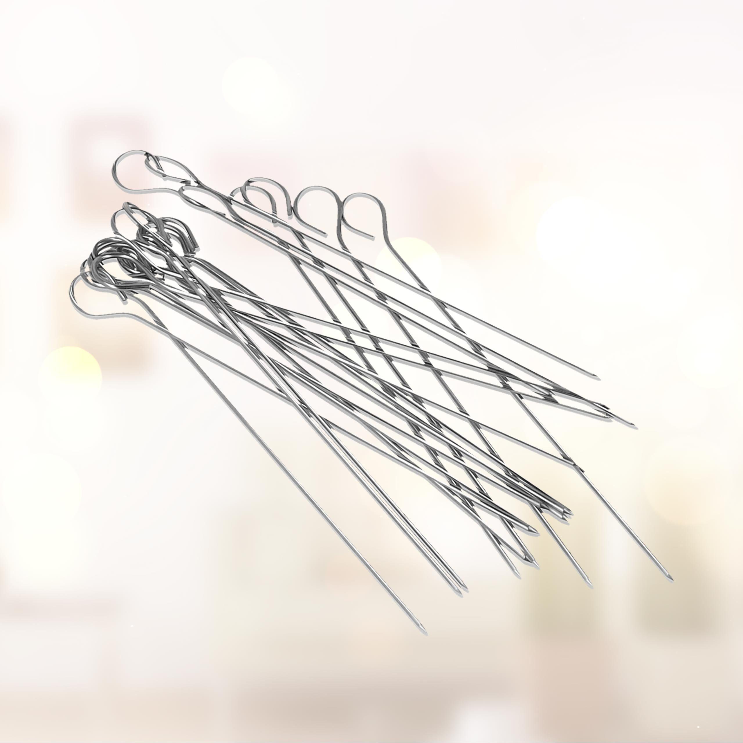 Lantelme Rouladenklammer 20 Rouladenspieße und Fleischzange Set Rouladenwender Saschlickspieße (Küchenhelfer, 21-tlg., 21-teiliges Set), Rouladennadeln auch für Gemüse, Edelstahl Spülmaschinengeeignet