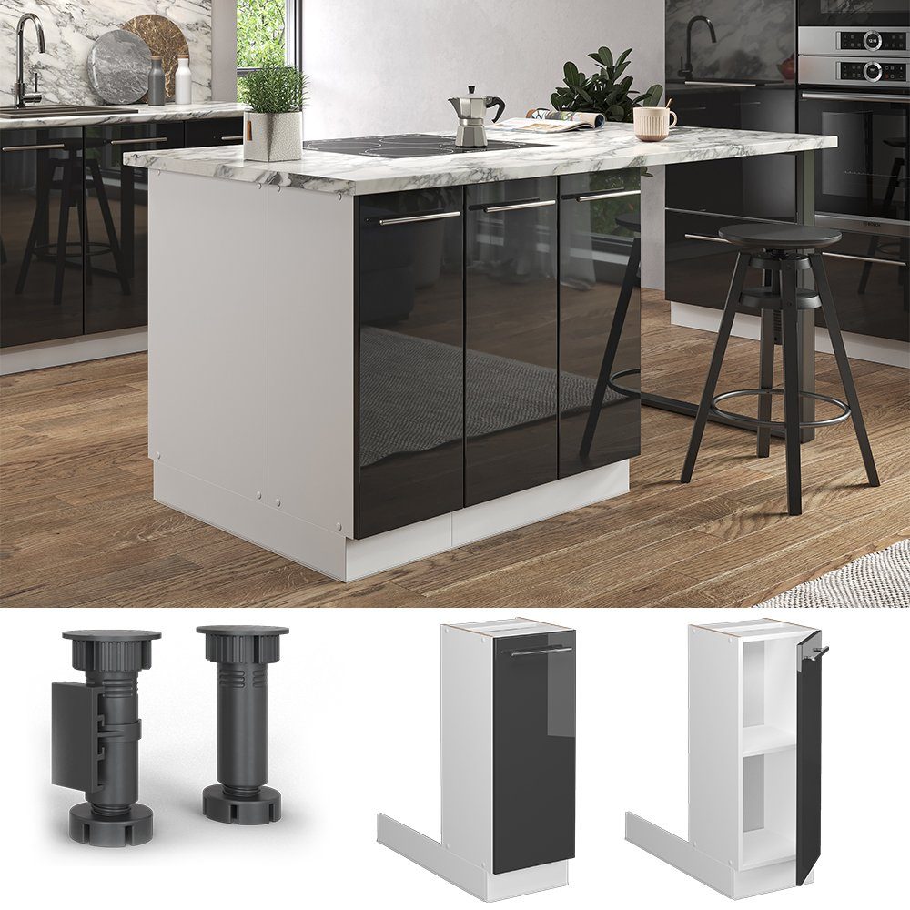 Vicco Unterschrank Fame-Line, Anthrazit Hochglanz/Weiß, 30 günstig online kaufen