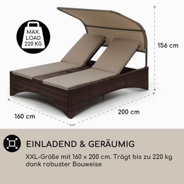 blumfeldt Gartenliege Eremitage Double Lounger Sonnenliege, Liegeinsel 2 Personen Garten Sonneninsel Dach Gartenliege Doppelliege