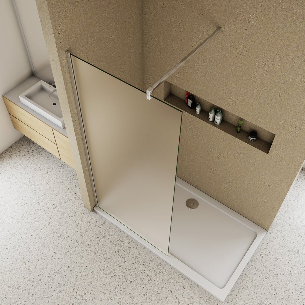 Thumbnail - duschspa Duschwand 200cm Milchglas Duschwand Walk in Dusche Duschtrennwand Duschkabine, Einscheibensicherheitsglas, Sich...