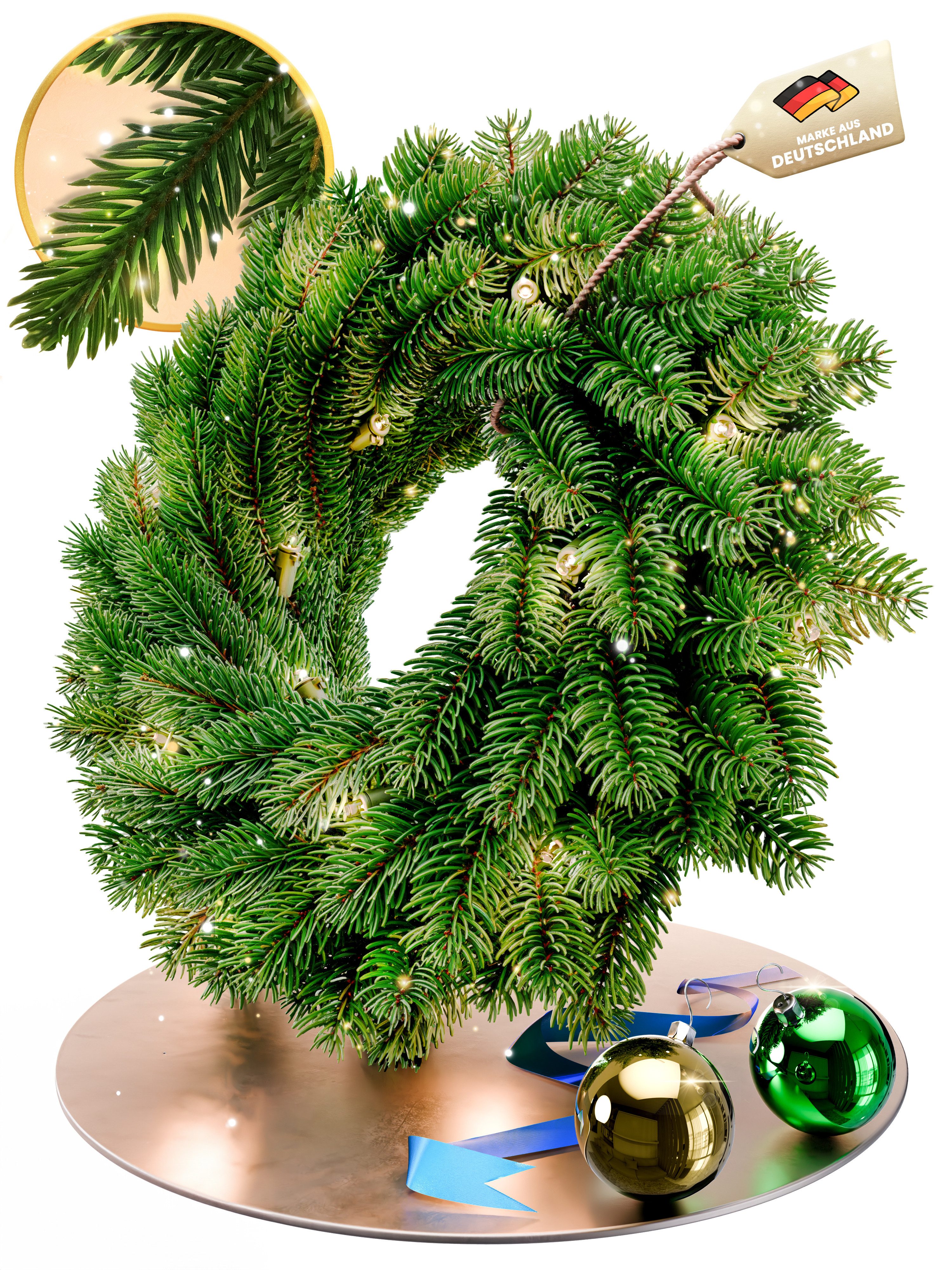 Kunstkranz Premium Weihnachtskranz mit integrierter Lichterkette, günstig online kaufen