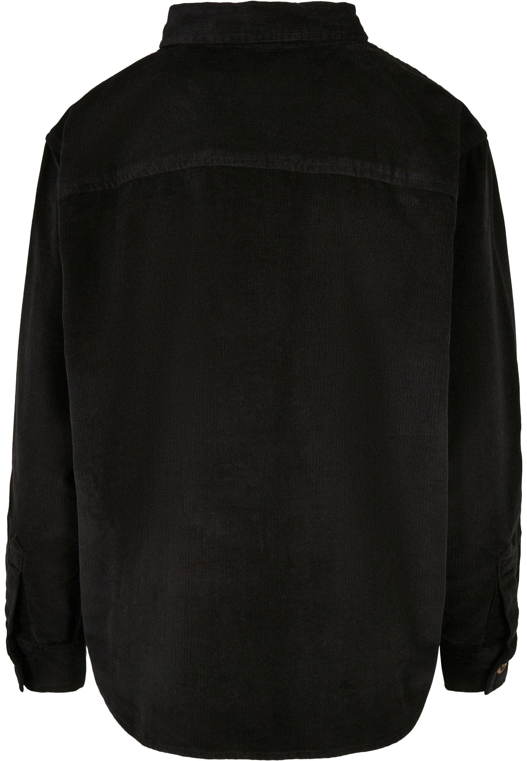 Damen URBAN Langarmhemd Corduroy Ladies CLASSICS Schwarz (1-tlg) Oversized Shirt