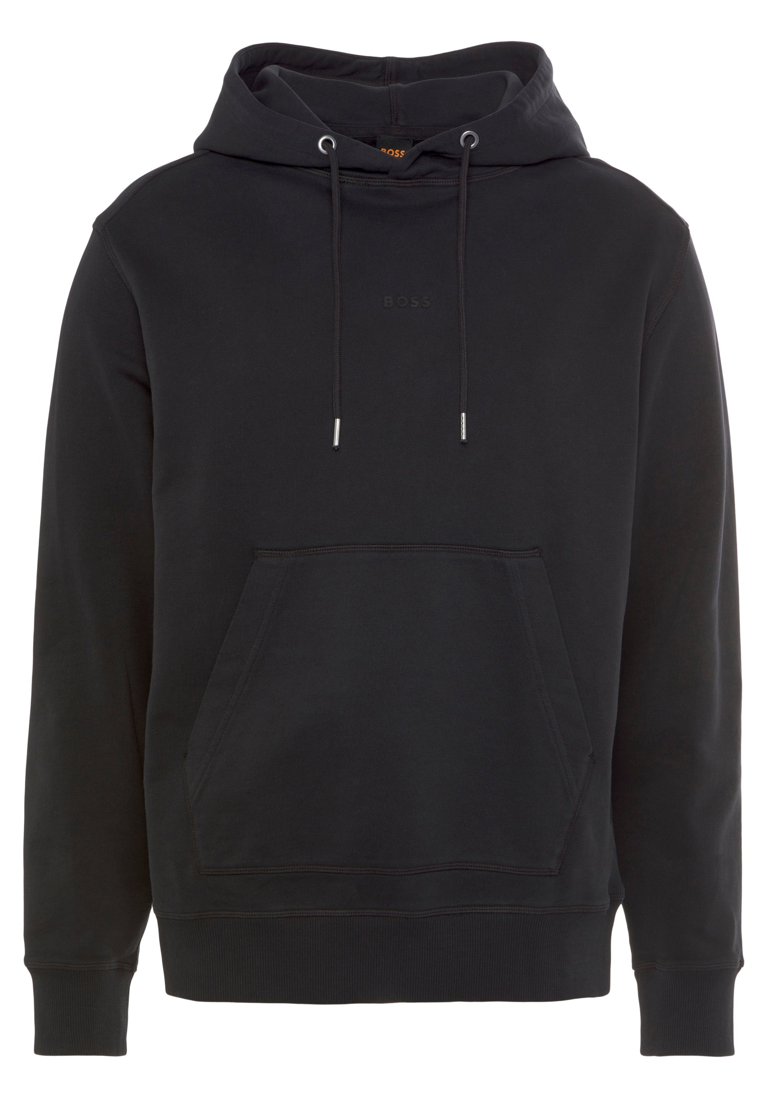 BOSS ORANGE Kapuzensweatshirt Wefadehoody (1-tlg) mit Overlocknähten Black