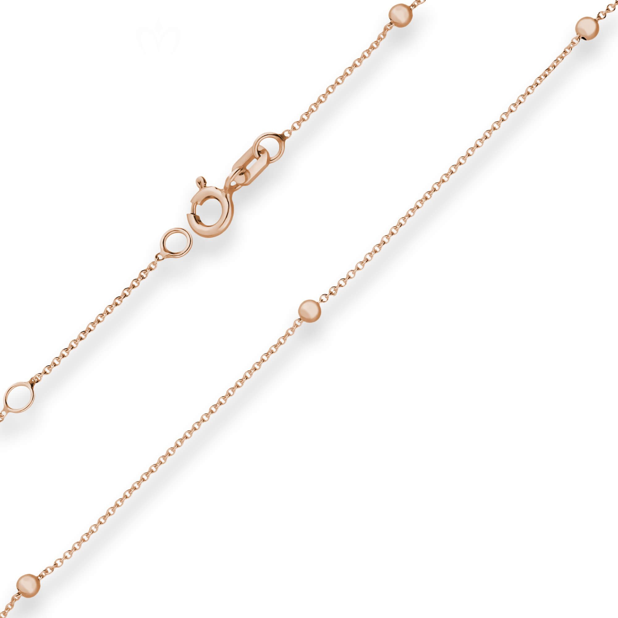 Schmuck Krone Goldarmband 1mm Armband Kugel aus 585 Rotgold 19cm mit Zwischenöse, Gold 585