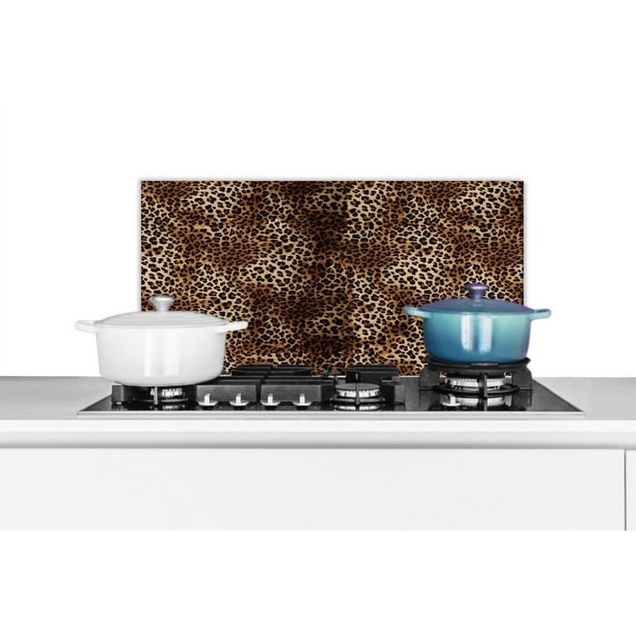 MuchoWow Küchenrückwand Leopard - Muster - Tiere (1-tlg) Wandschutz gegen Fett und Schmutzflecken für Küchen