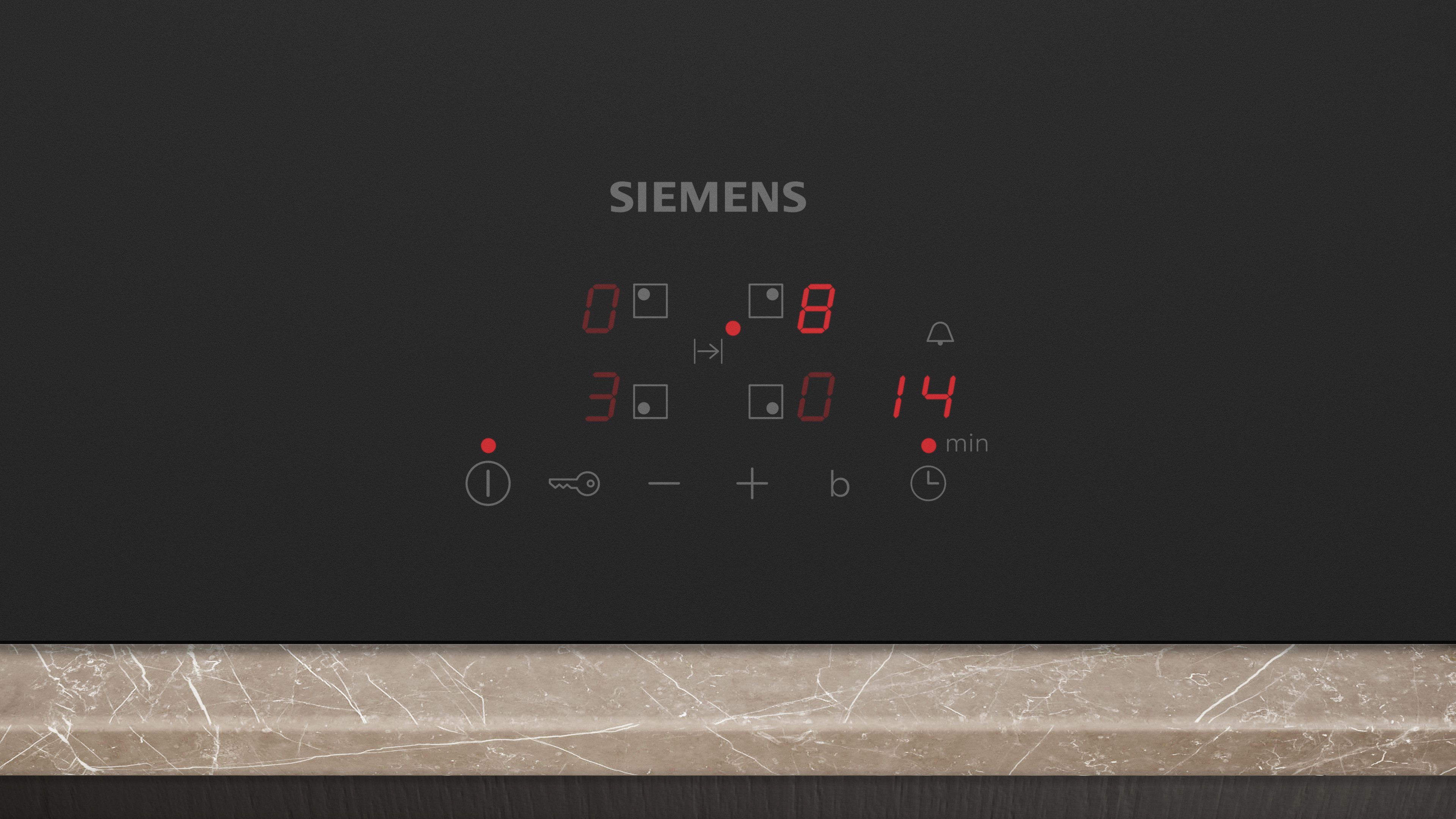 SIEMENS Induktions-Kochfeld iQ300 EH61ABFB5E, Mattes Design und zuschaltbare Bräterzone für große Bräter